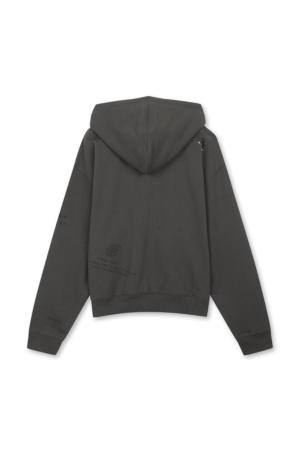 Matin Kim - Graffiti Artwork Hoody Zip Up (Charcoal) product image 2 | TRAB K-Fashion Australia