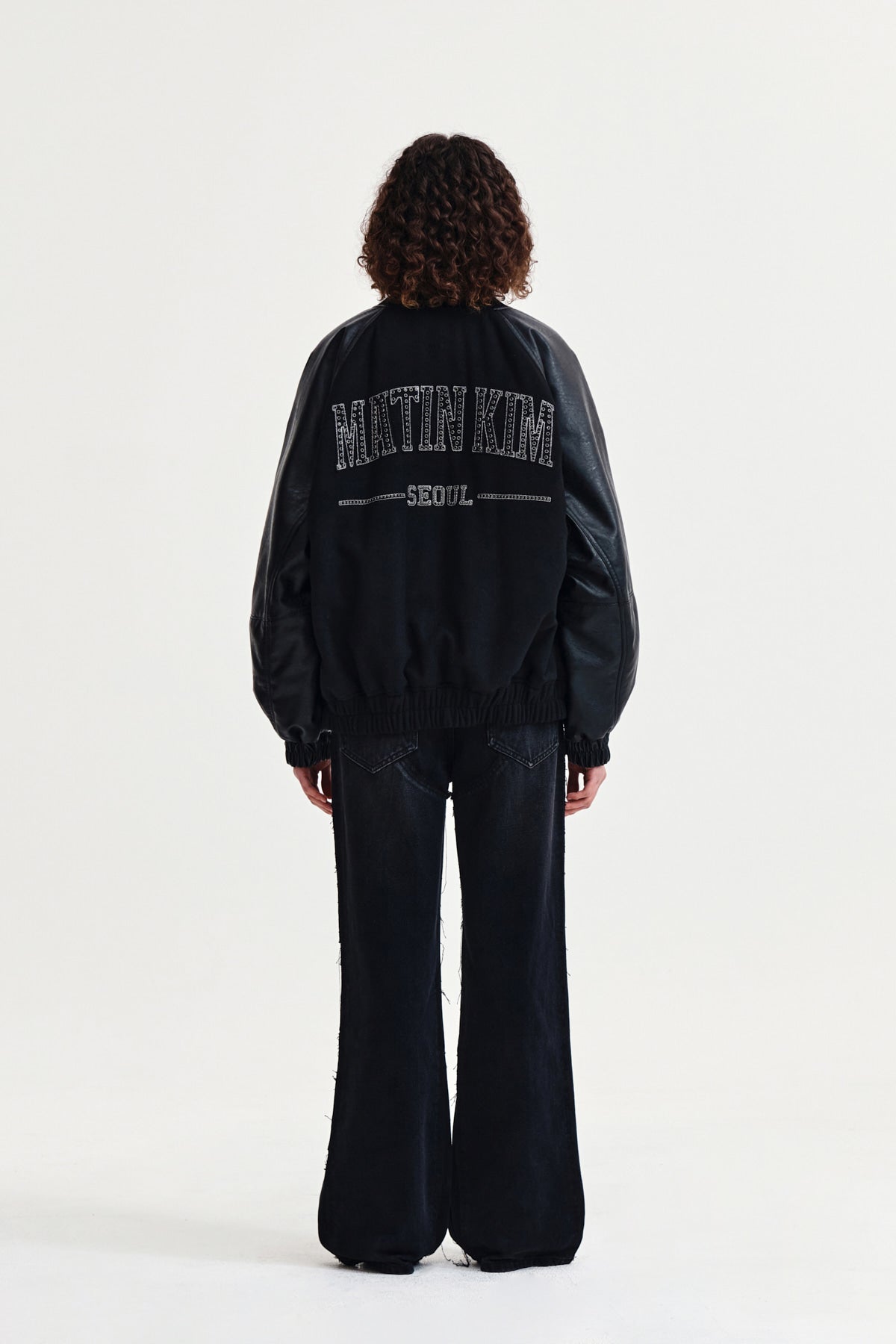 Matin Kim - Stunning Point Faux Leather Jumper (Black) product image 7 | TRAB K-Fashion Australia