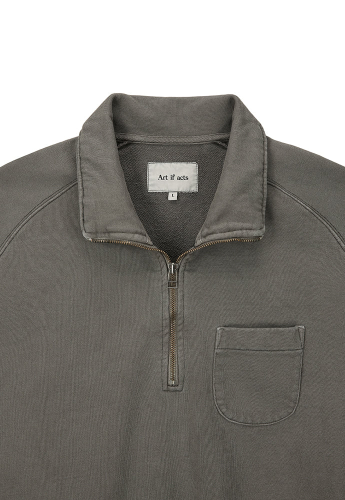 Art if acts - Garment Dyed Half Zipup Sweat (Mud Brown) product image 8 | TRAB K-Fashion Australia