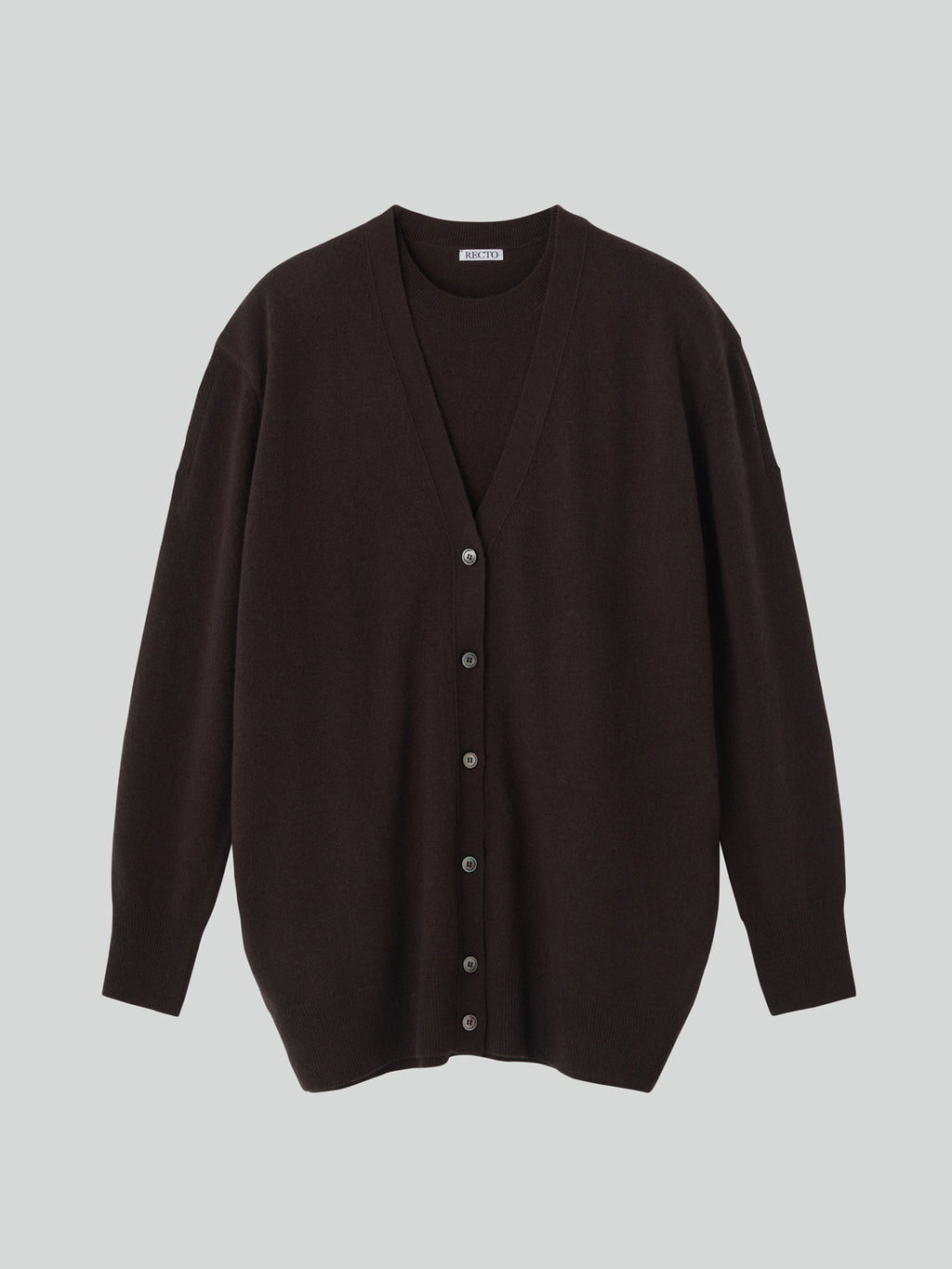 Recto - Layered Cardigan Knit Top (Dark Chocolate) product image 10 | TRAB K-Fashion Australia