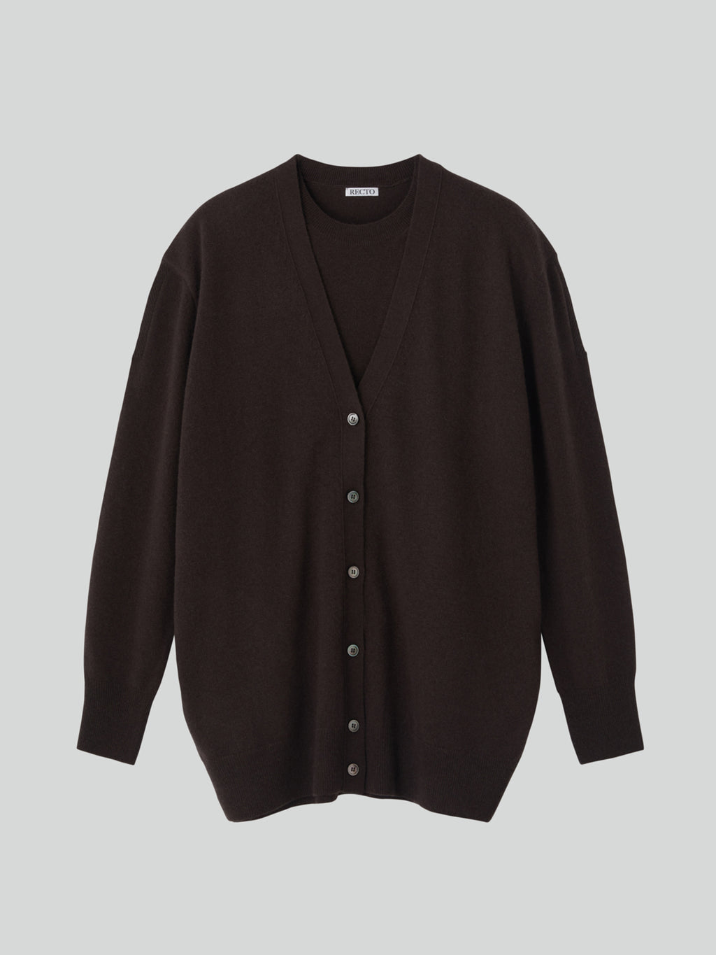 Recto - Layered Cardigan Knit Top (Dark Chocolate) product image 10 | TRAB K-Fashion Australia
