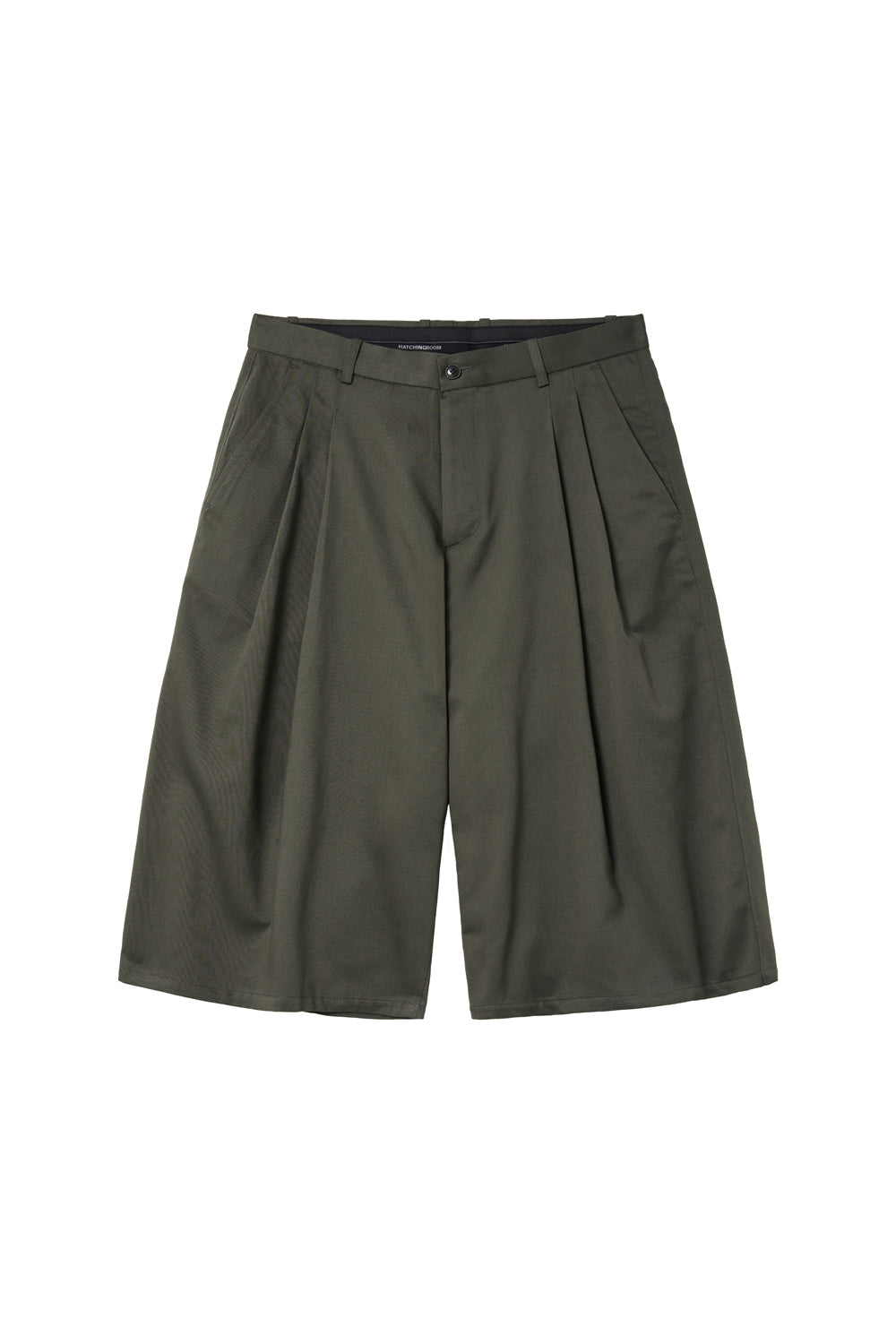 Hatchingroom - Two Pleats Shorts Dark (Khaki) product image 1 | TRAB K-Fashion Australia
