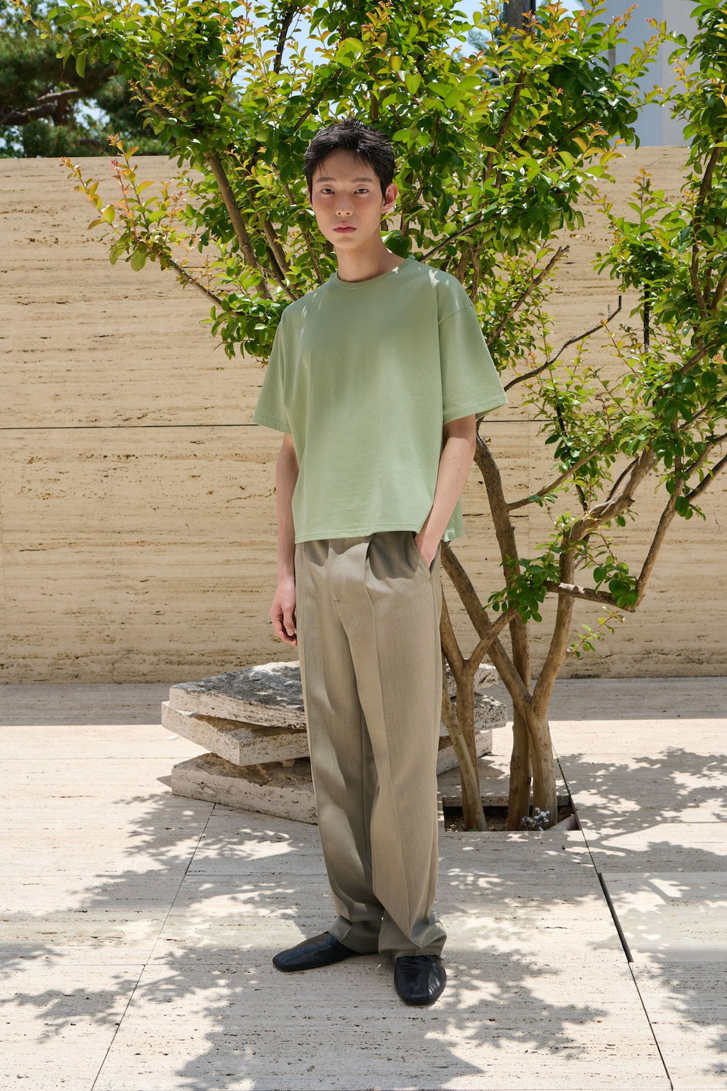 STU - Overlap Crop T-shirt (Green) product image 1 | TRAB K-Fashion Australia