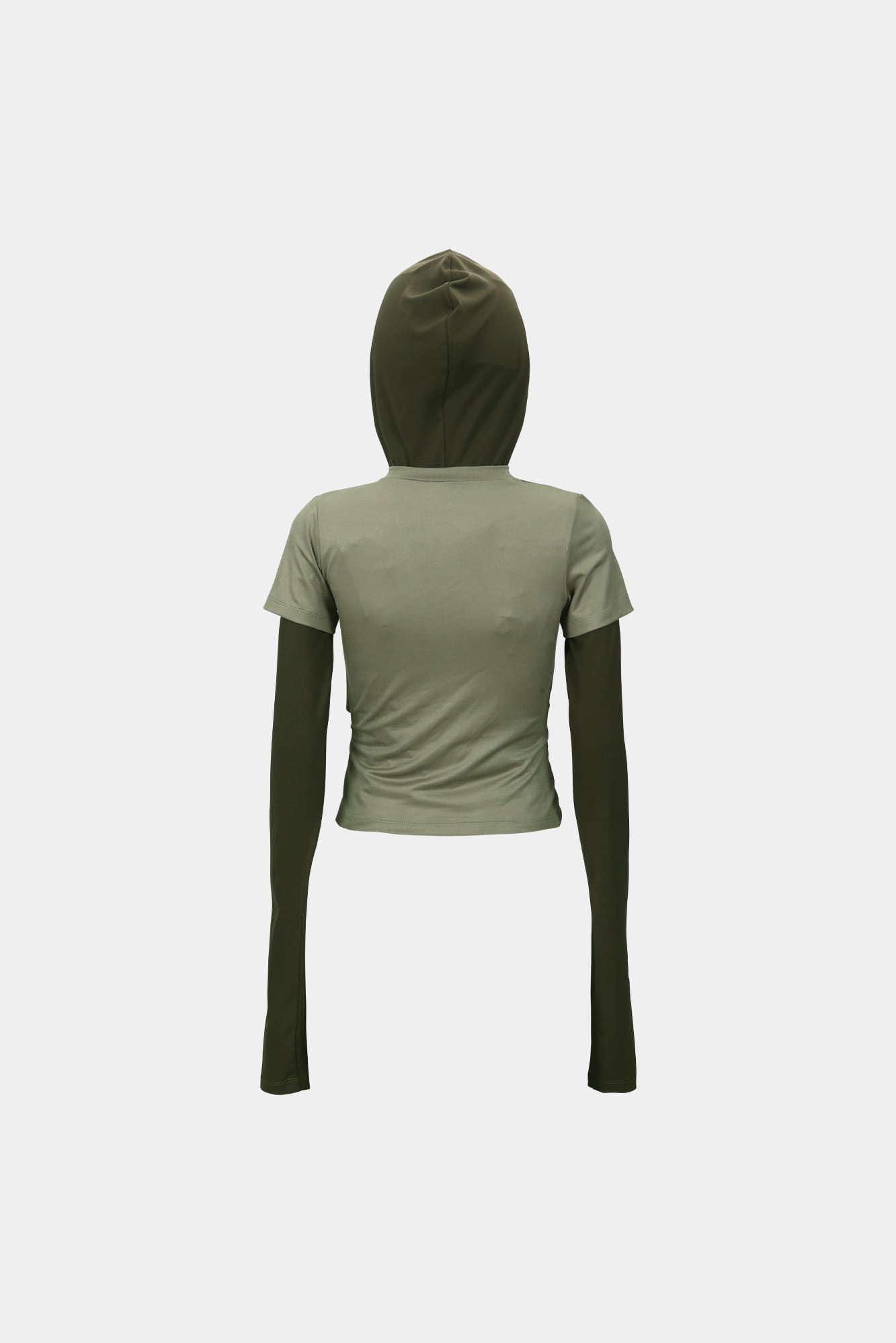 Andersson Bell - Gathered Hoodie Jersey Top (Khaki) product image 10 | TRAB K-Fashion Australia