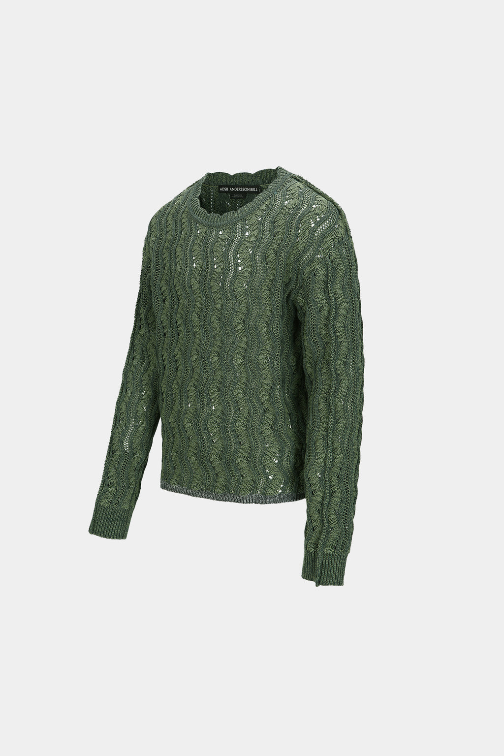 Andersson Bell - Two Tone Wave Crew-Neck Sweater (Khaki) product image 7 | TRAB K-Fashion Australia