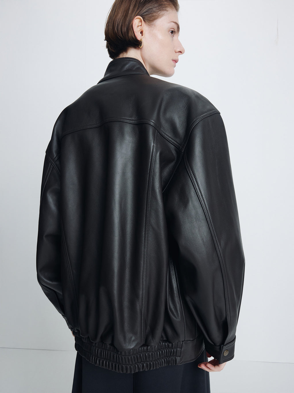 Tonywack - High-Neck Leather Zip Jacket (Dark Brown) product image 6 | TRAB K-Fashion Australia