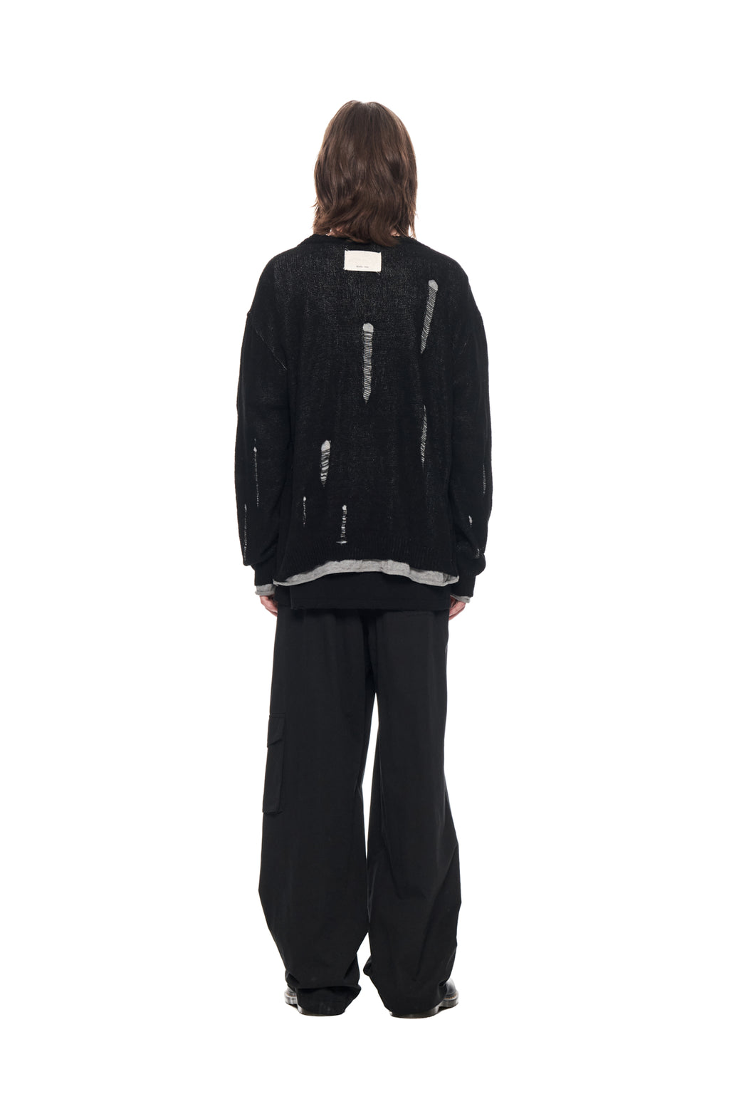 Matin Kim - Layered Damage Cardigan (Black) product image 7 | TRAB K-Fashion Australia