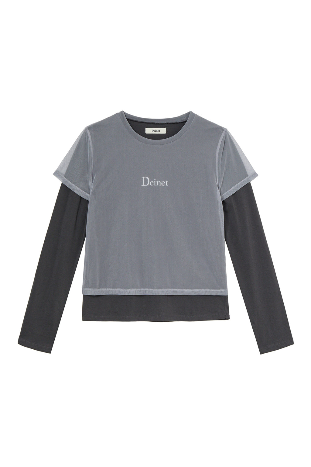 Deinet - See-Through Layered Long Sleeve (Charcoal) product image 1 | TRAB K-Fashion Australia