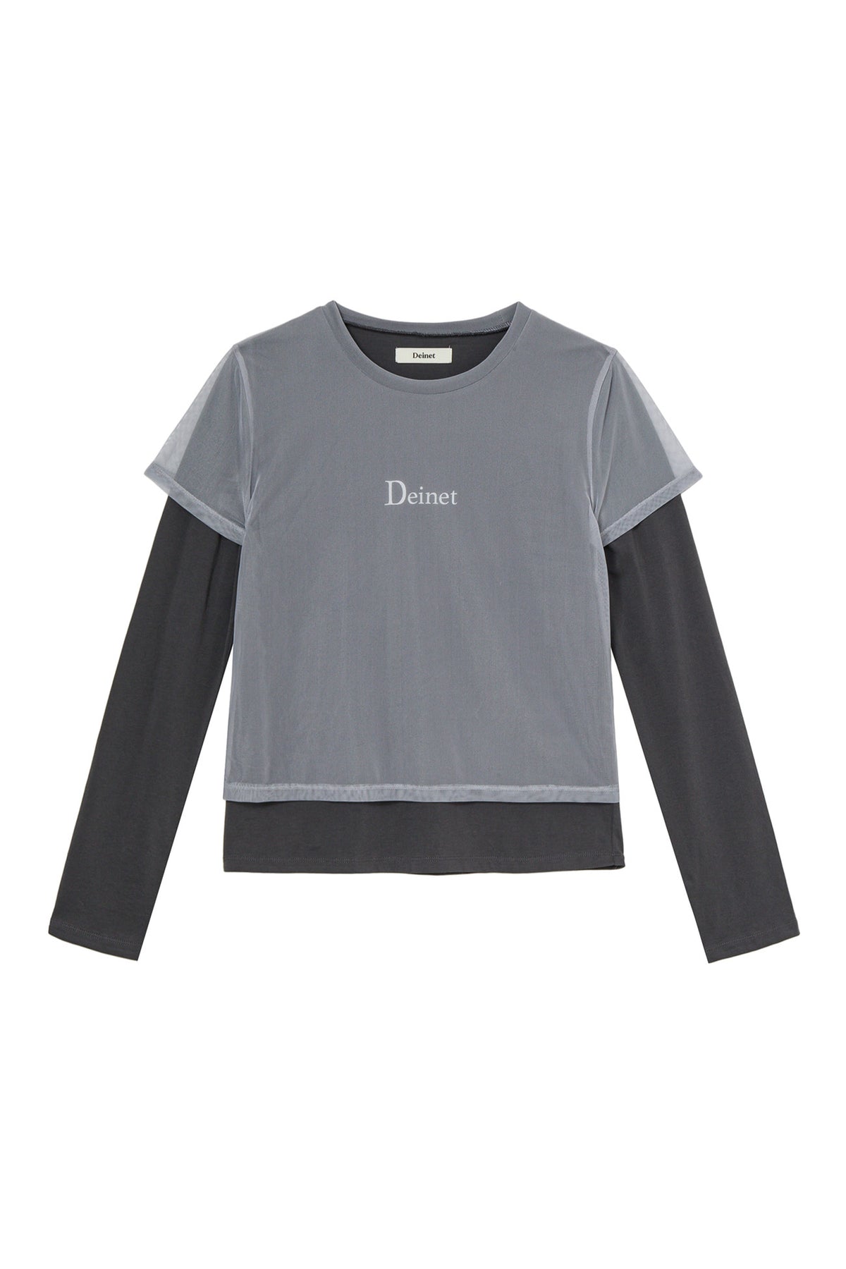 Deinet - See-Through Layered Long Sleeve (Charcoal) product image 1 | TRAB K-Fashion Australia