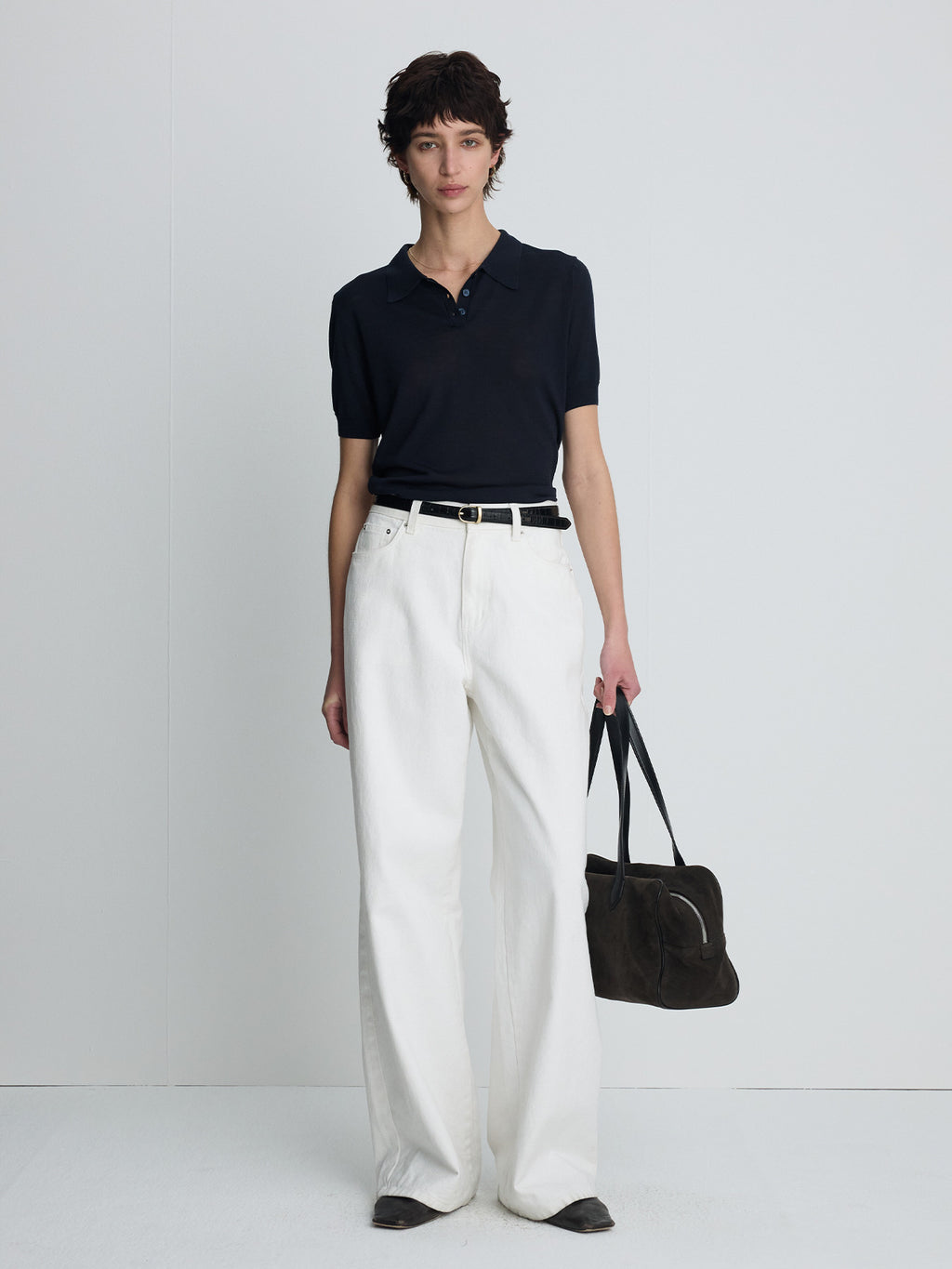 Tonywack - Silk Cotton Polo Shirt (Navy) product image 2 | TRAB K-Fashion Australia