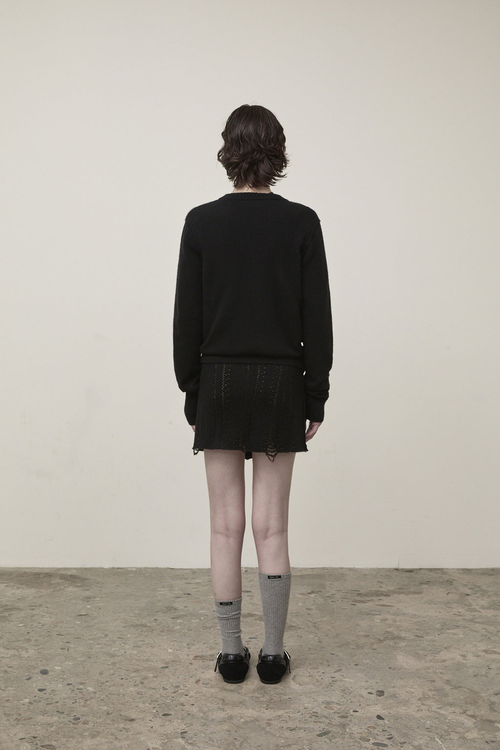 Matin Kim - Cashmere Blended Round Knit Cardigan (Black) product image 12 | TRAB K-Fashion Australia