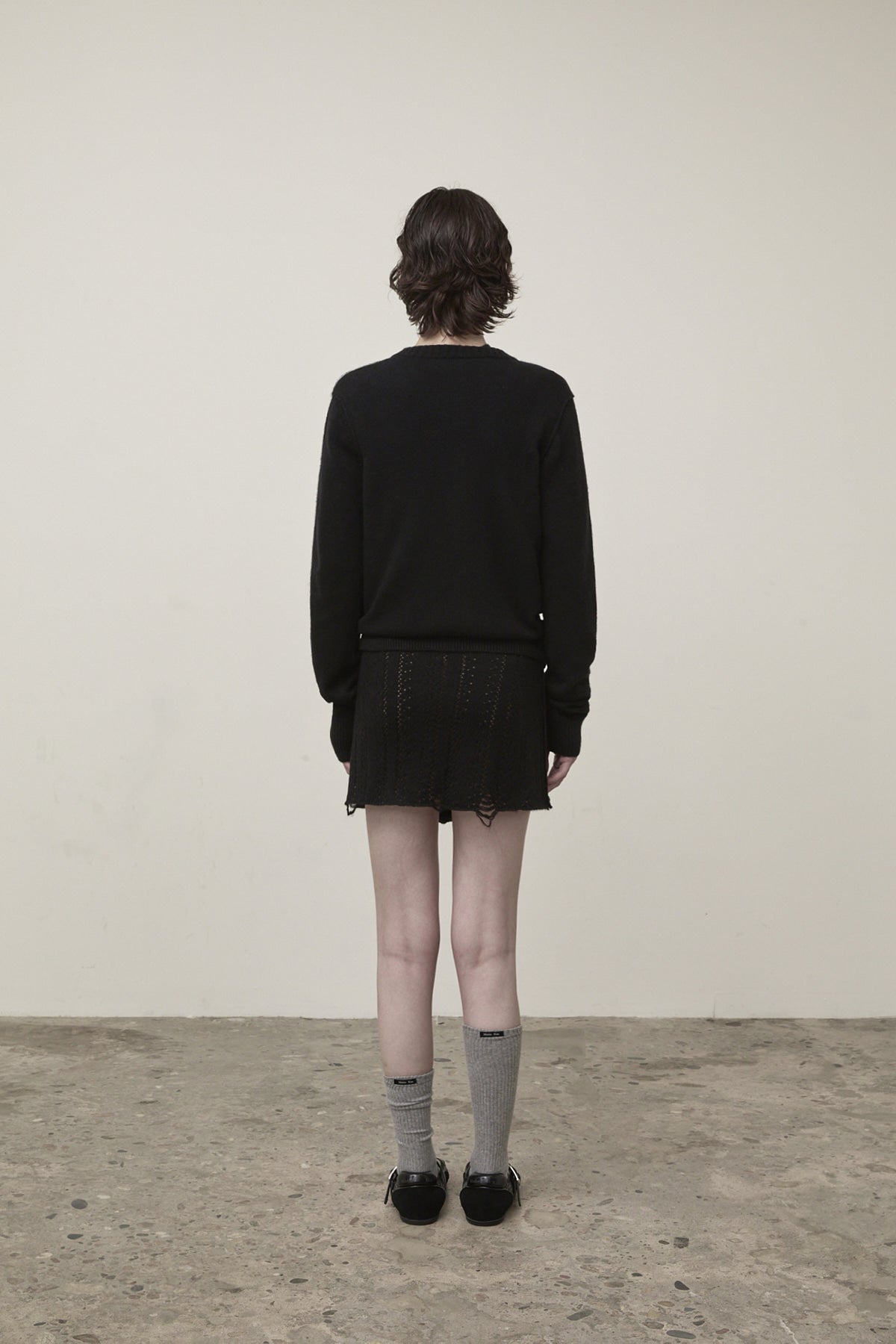 Matin Kim - Cashmere Blended Round Knit Cardigan (Black) product image 12 | TRAB K-Fashion Australia