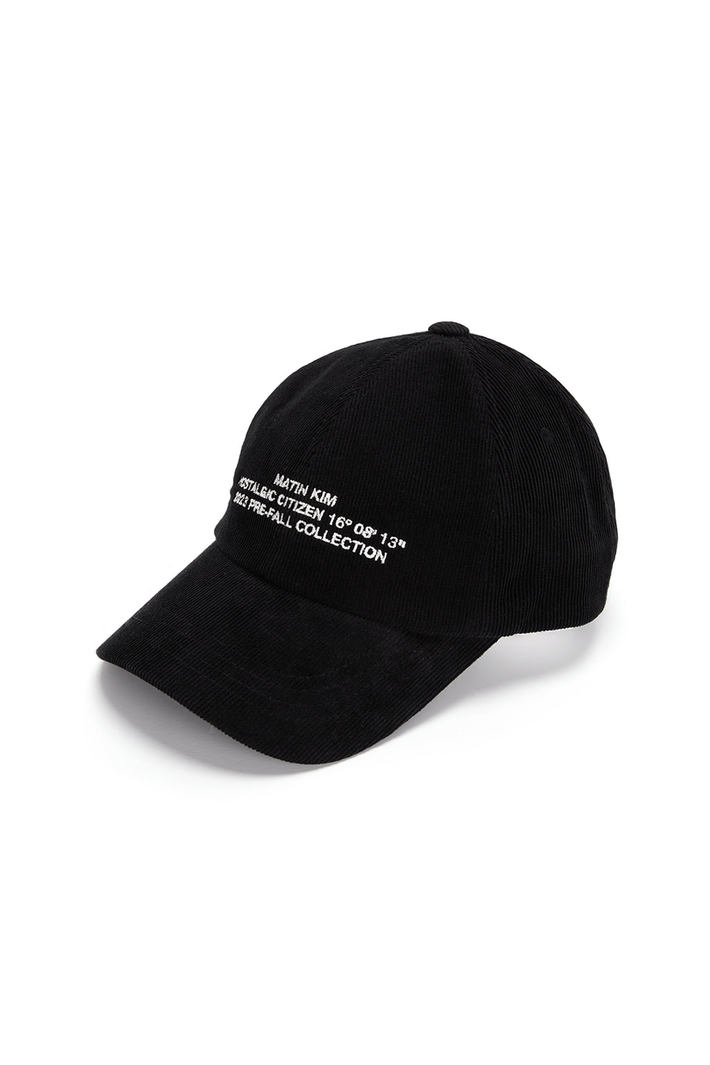 Matin Kim - Corduroy Lettering Ball Cap (Black) product image 2 | TRAB K-Fashion Australia
