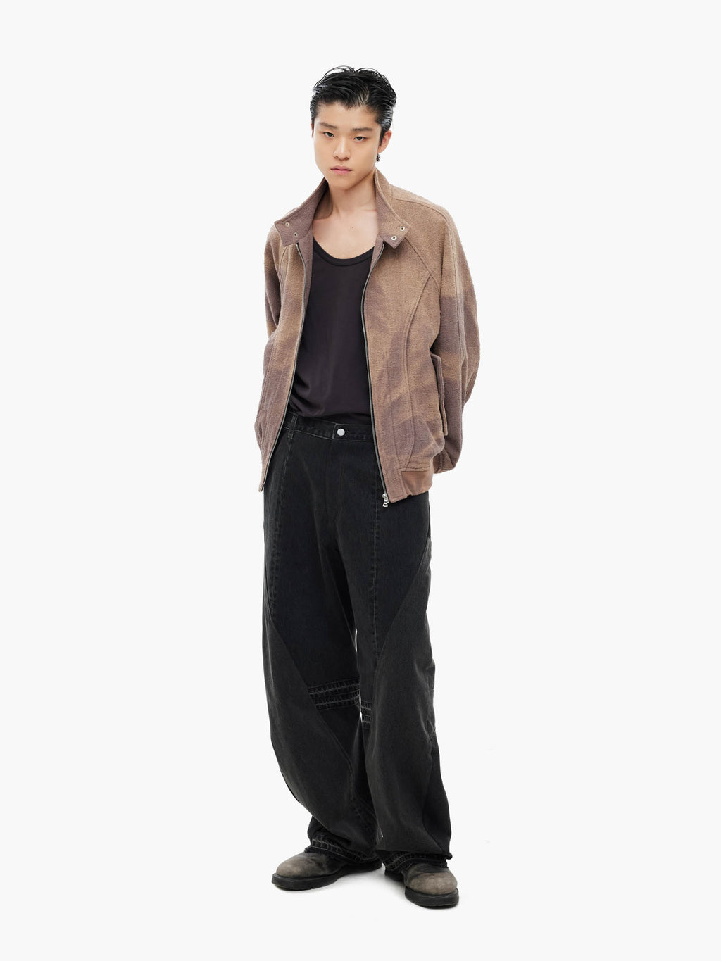 Jiyong Kim - Sun-Bleached High Neck Blouson (Brown) product image 1 | TRAB K-Fashion Australia