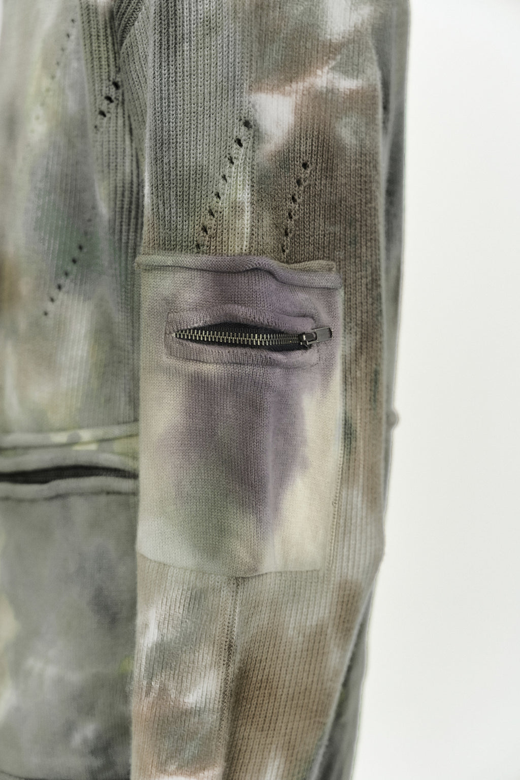 Andersson Bell - Multi-Dyed Knit Zip-Up Sweater (Green/Beige) product image 6 | TRAB K-Fashion Australia