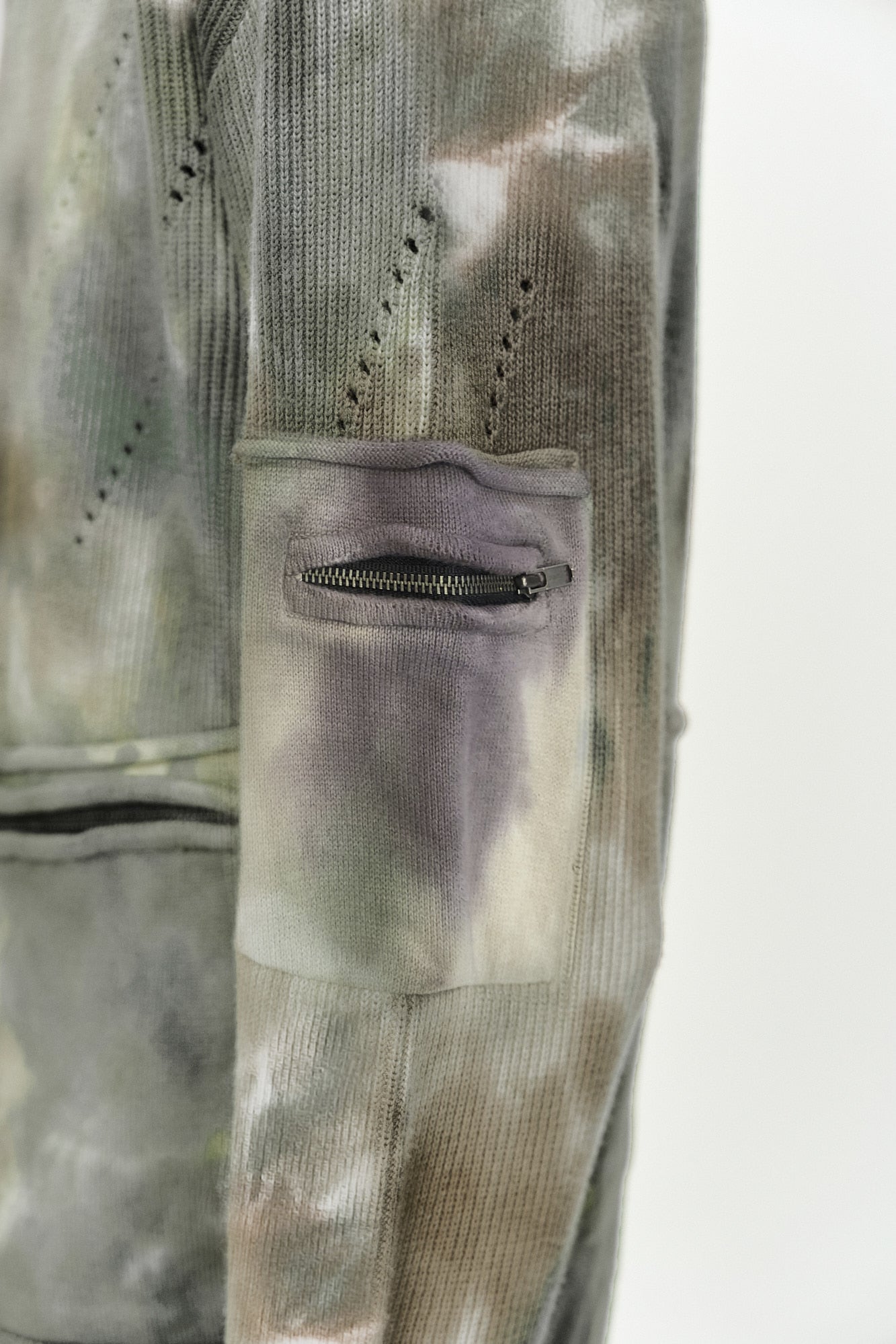 Andersson Bell - Multi-Dyed Knit Zip-Up Sweater (Green/Beige) product image 6 | TRAB K-Fashion Australia