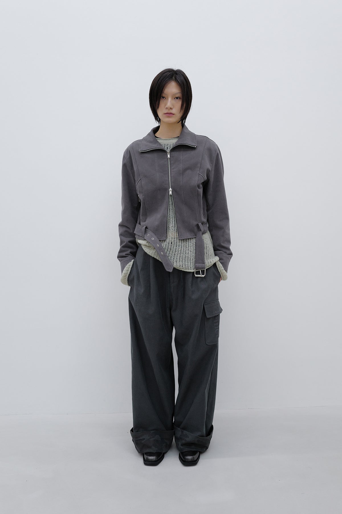 Deinet - Deinet Belted Cotton Jacket (Charcoal) product image 6 | TRAB K-Fashion Australia