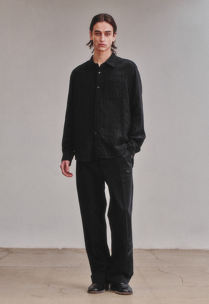 Art if acts - Washed Gauze Shirt (Black) product image 1 | TRAB K-Fashion Australia