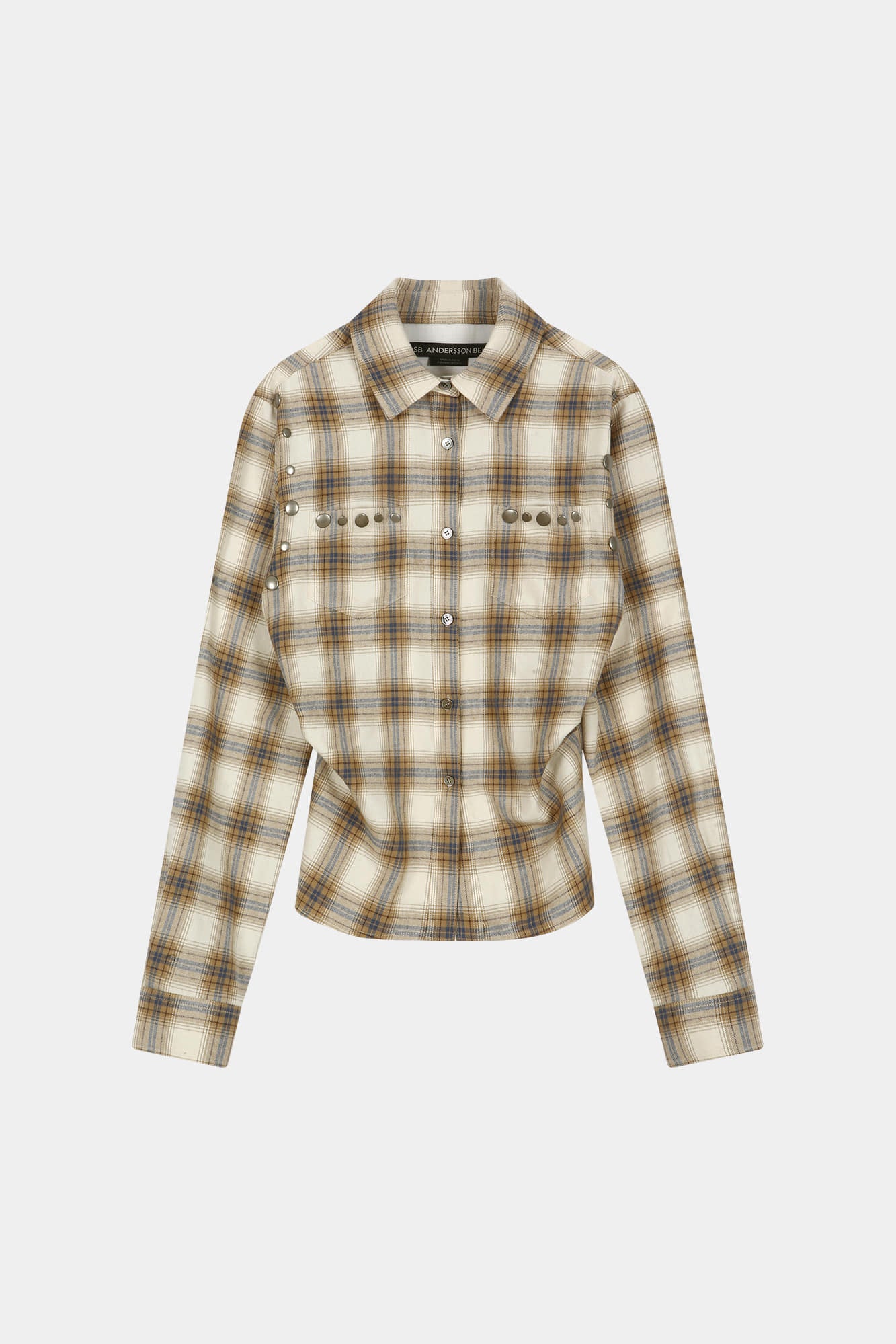 Andersson Bell - Check Studded Contour Shirt (beige) (Beige) product image 12 | TRAB K-Fashion Australia