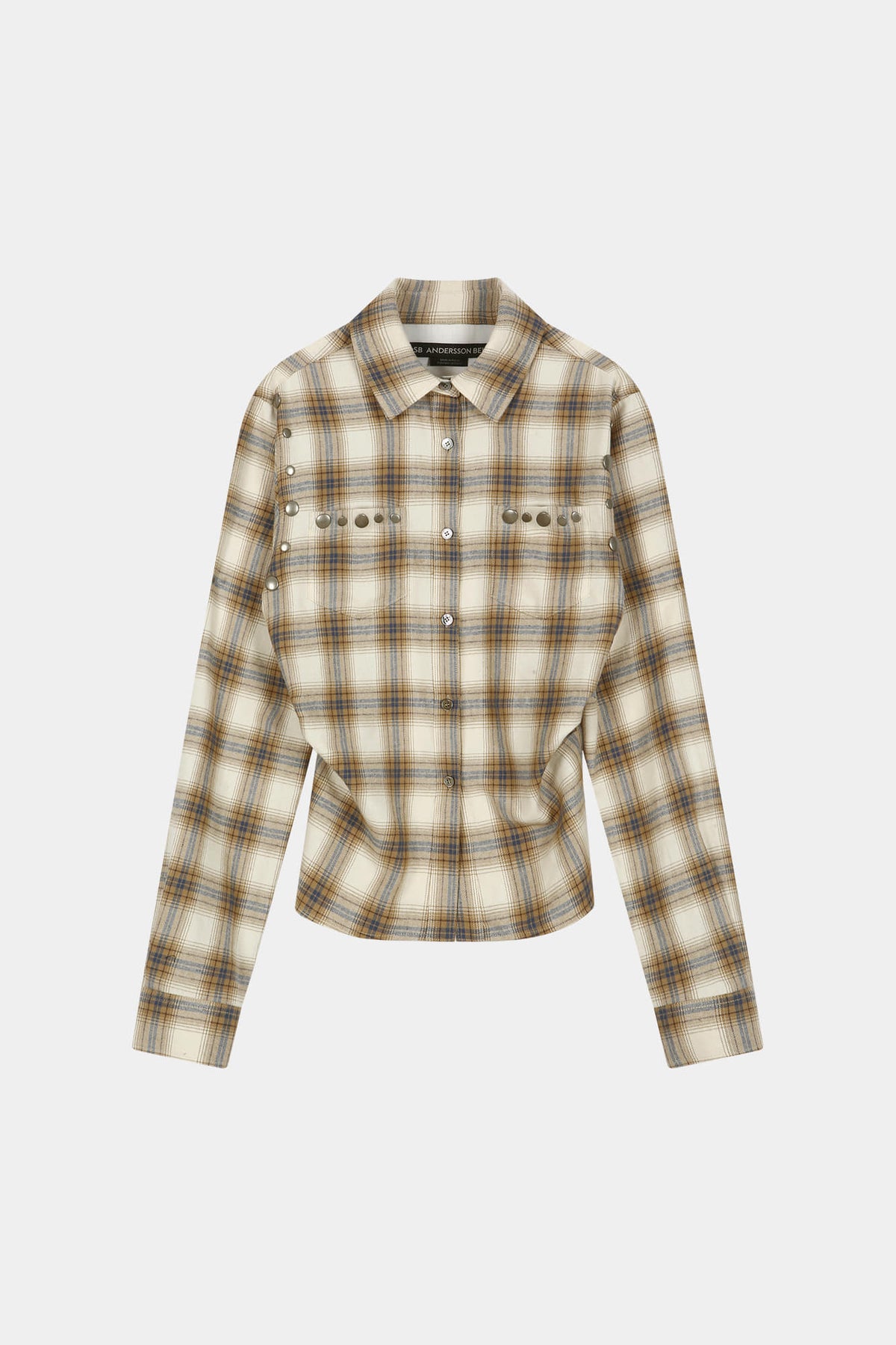 Andersson Bell - Check Studded Contour Shirt (Beige) product image 13 | TRAB K-Fashion Australia
