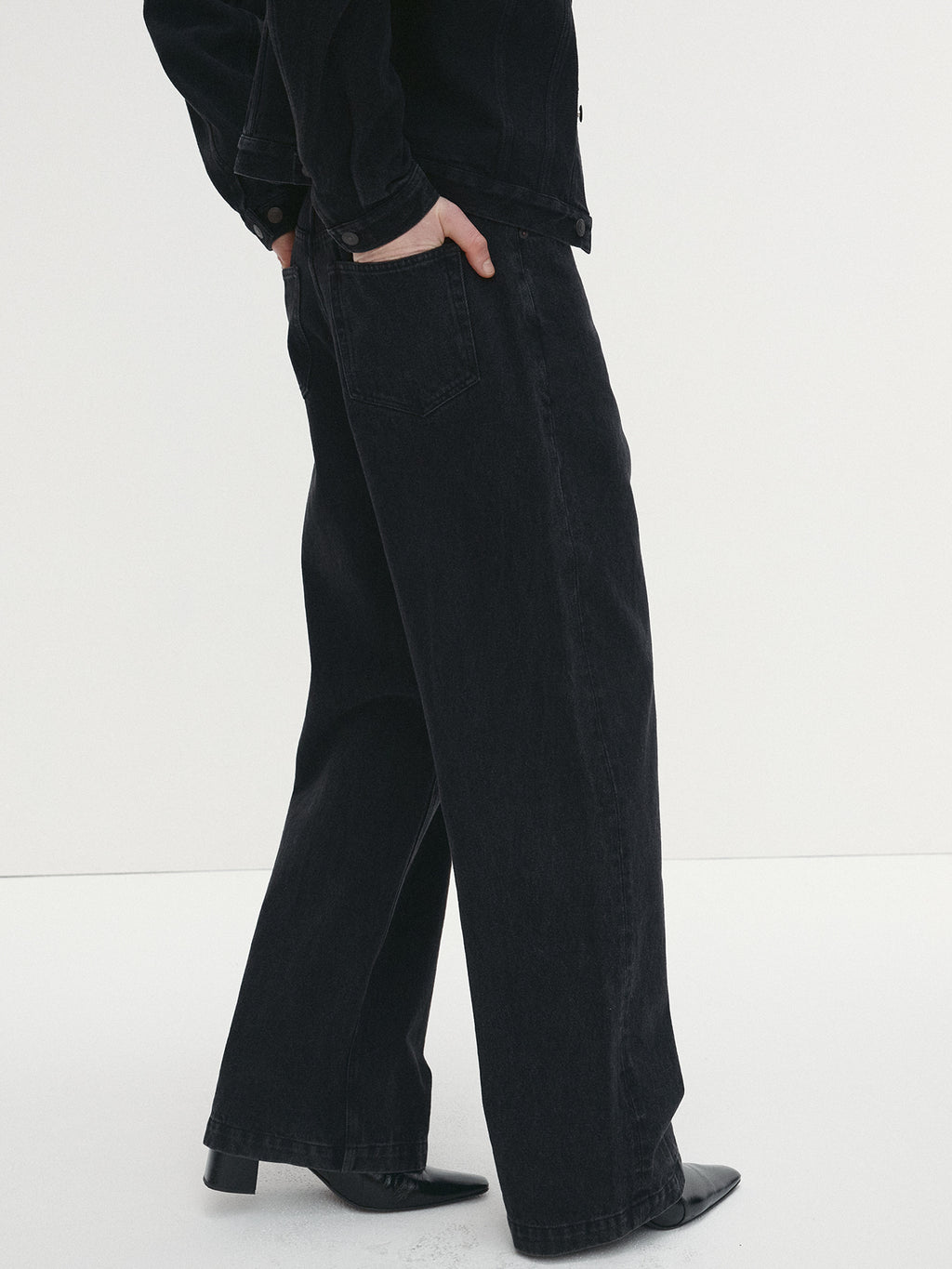 Tonywack - Wide-Leg Denim Jeans (Washed Black) product image 4 | TRAB K-Fashion Australia