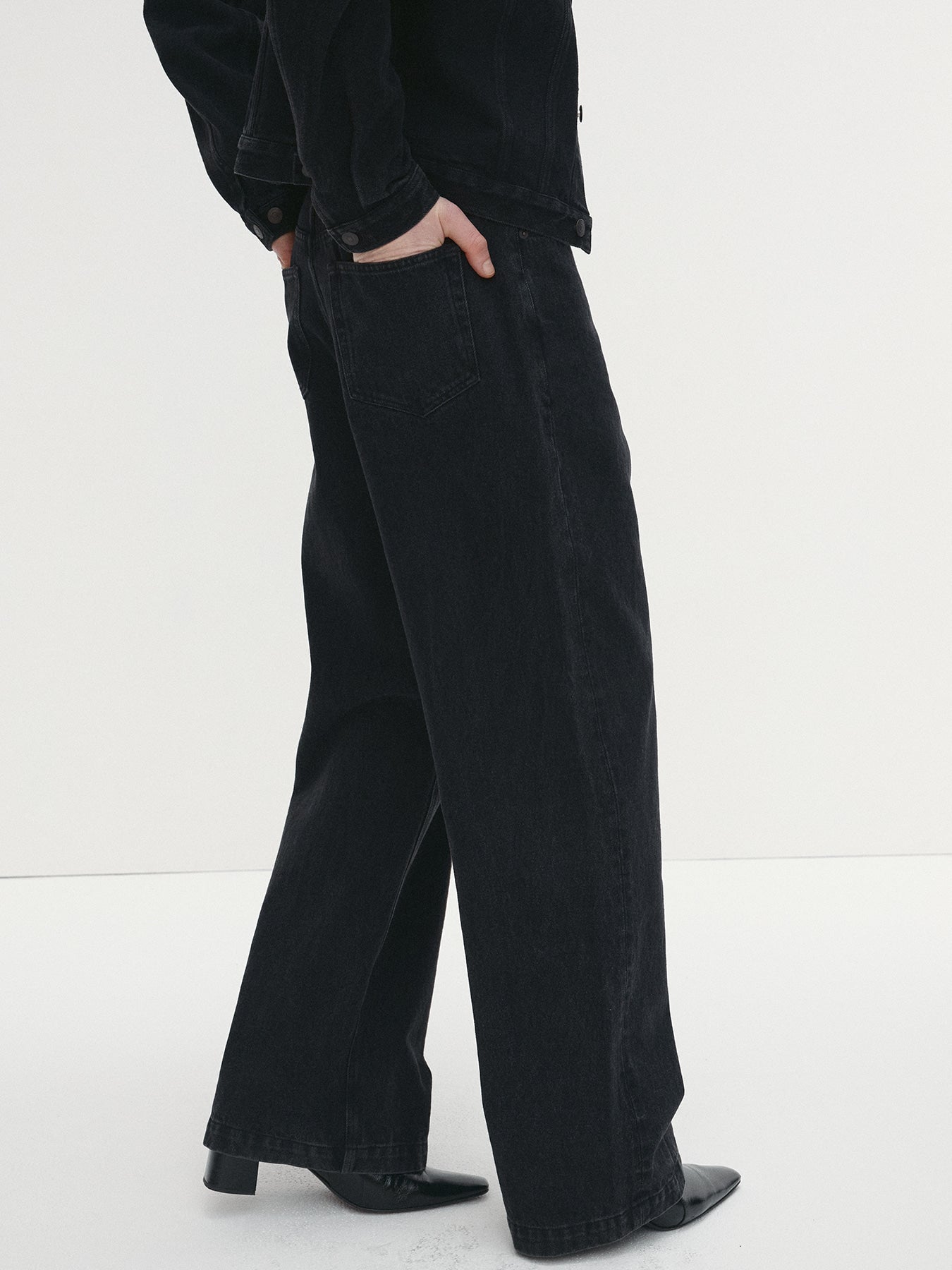 Tonywack - Wide-Leg Denim Jeans (Washed Black) product image 4 | TRAB K-Fashion Australia