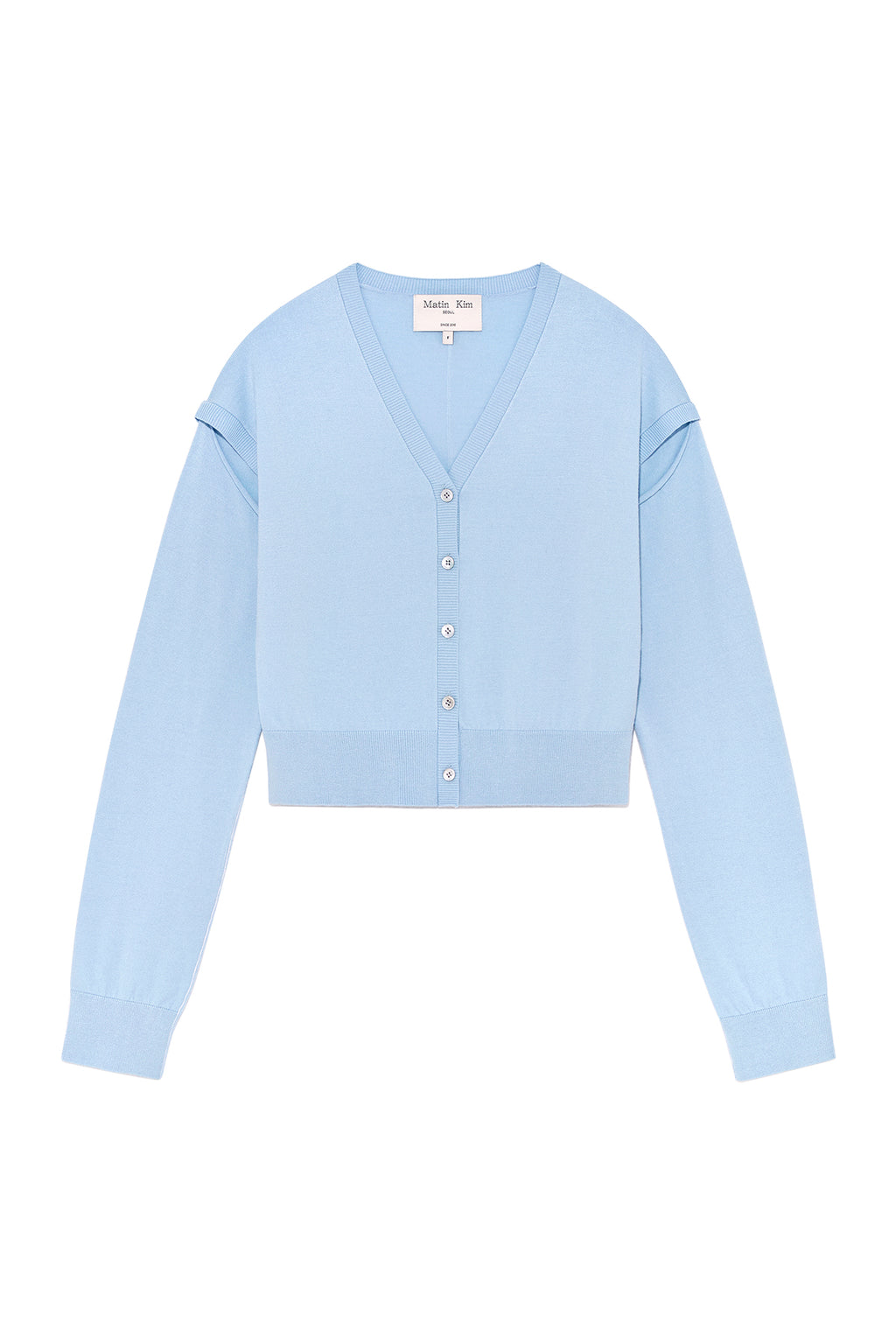 Matin Kim - Slit Detail Button Cardigan (Light Blue) product image 1 | TRAB K-Fashion Australia