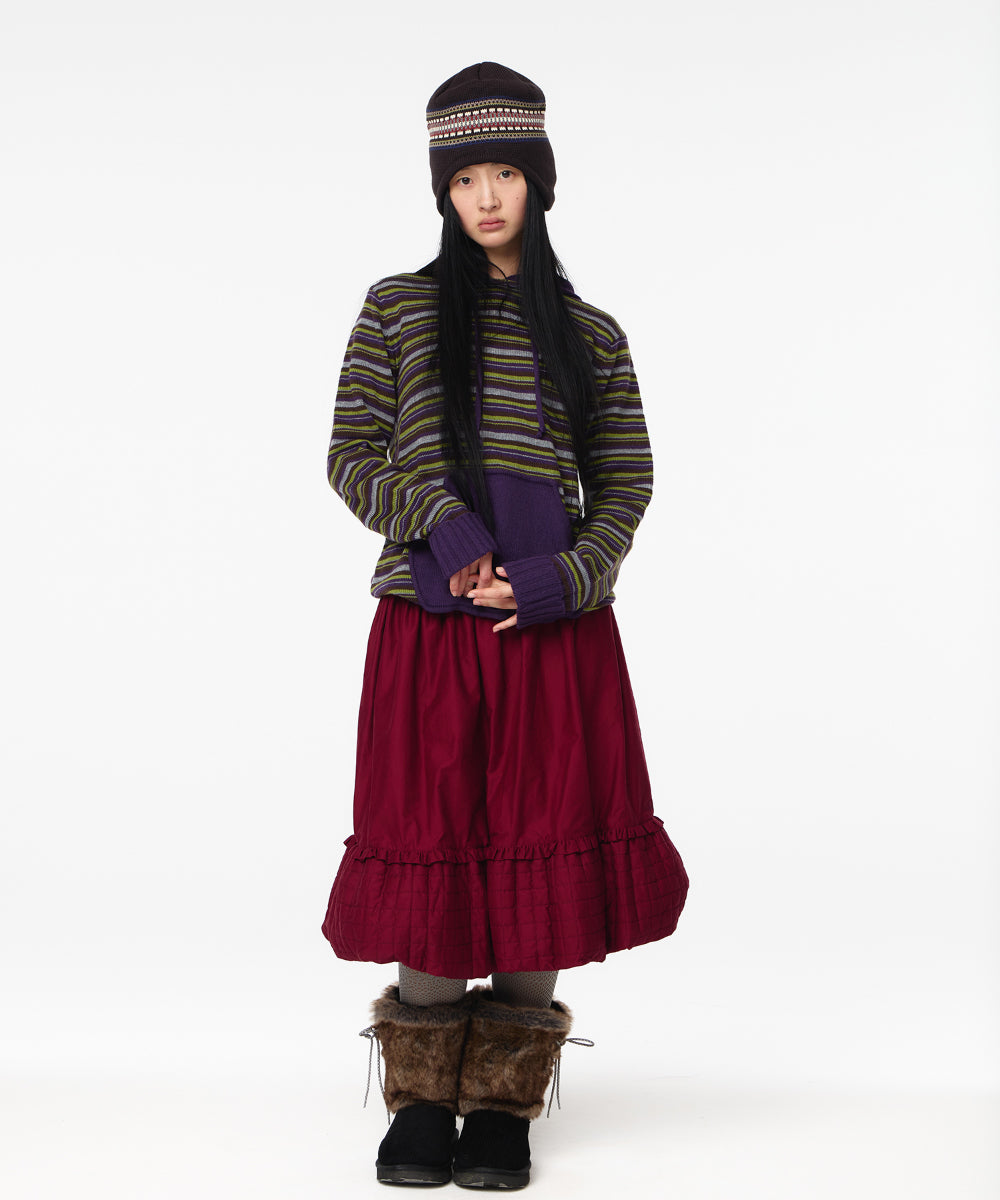 Coyseio - Quilted Shirring Balloon Skirt (Burgundy) product image 6 | TRAB K-Fashion Australia