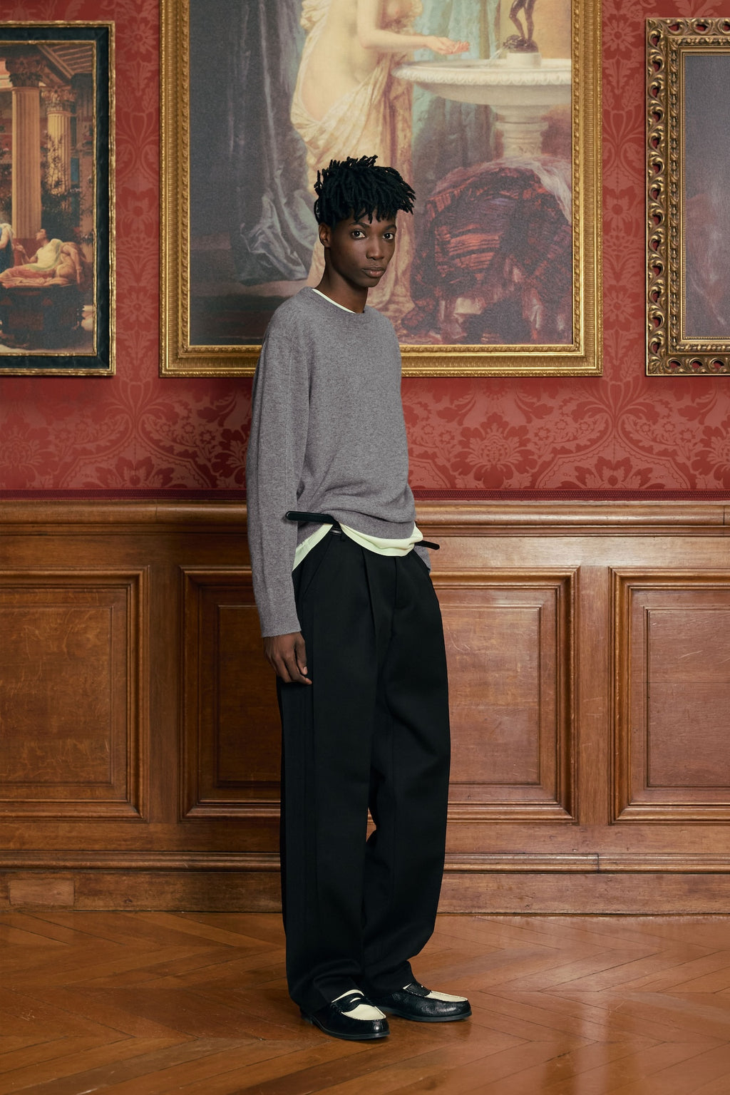 STU - Pin Tuck Round Neck Knit (Grey) product image 3 | TRAB K-Fashion Australia