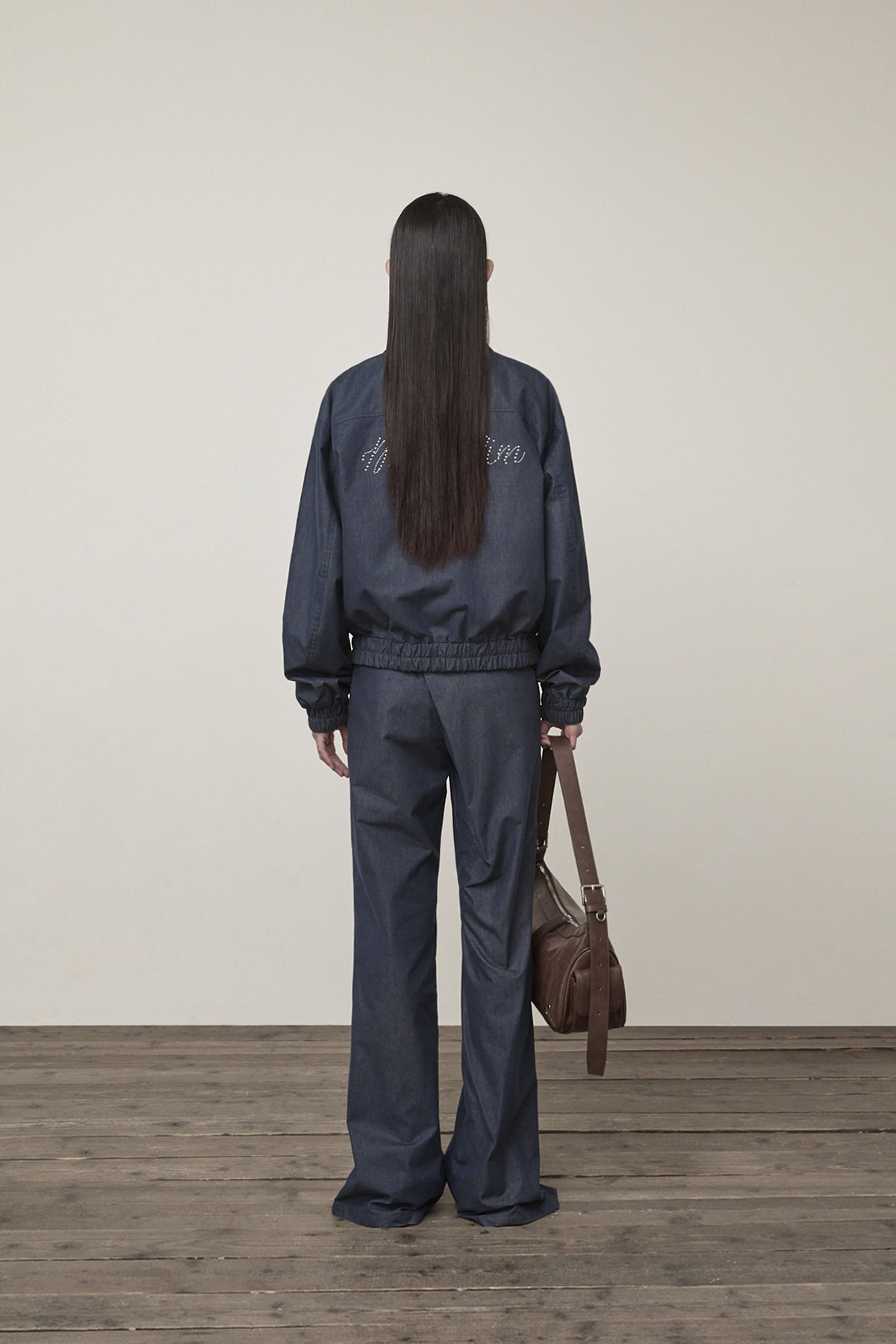 Matin Kim - Western Detail Denim Like Blouson (Navy) product image 7 | TRAB K-Fashion Australia