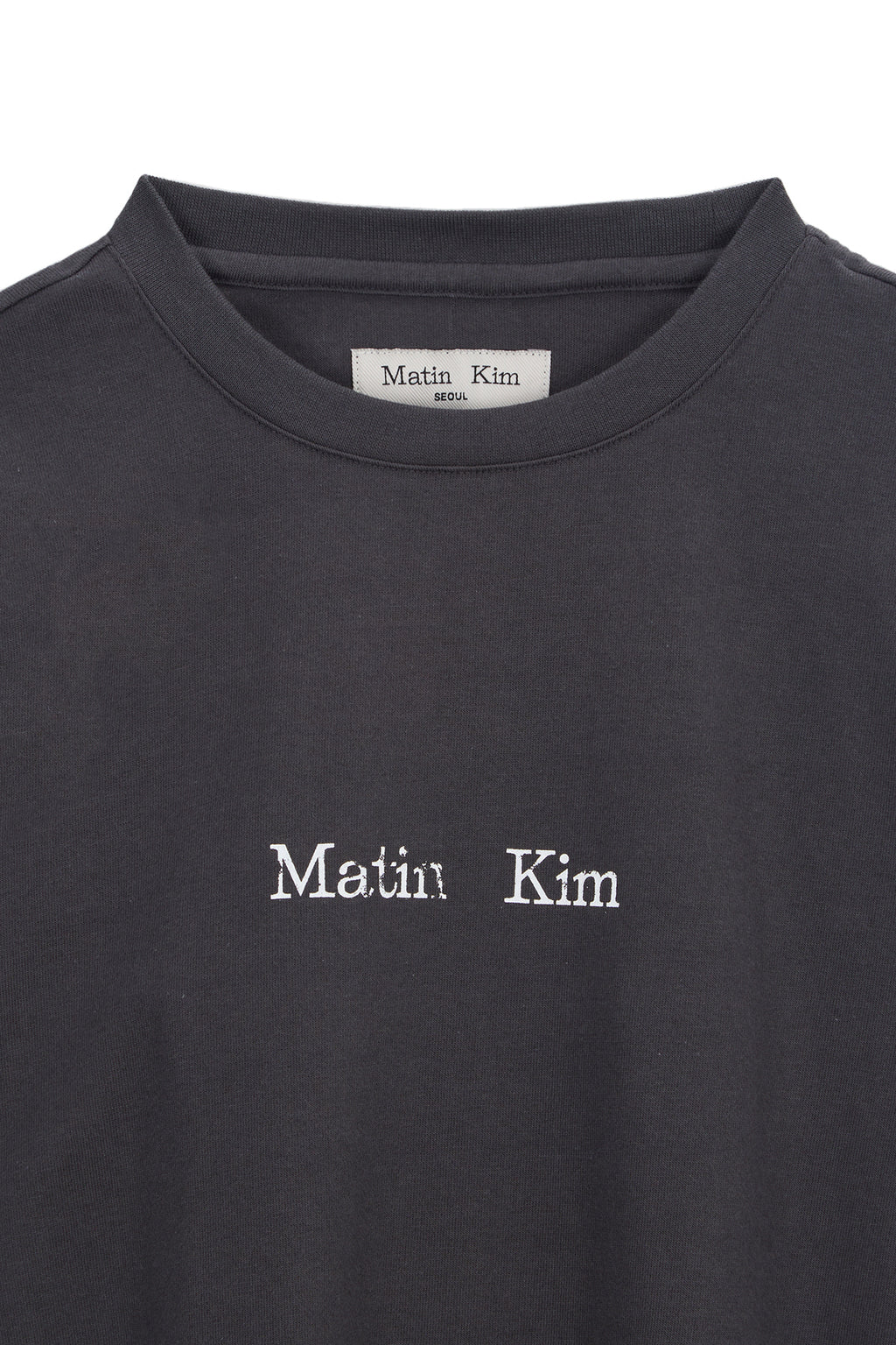 Matin Kim - Hangeul Logo Big Archive Long Sleeve (Dark Navy) product image 3 | TRAB K-Fashion Australia