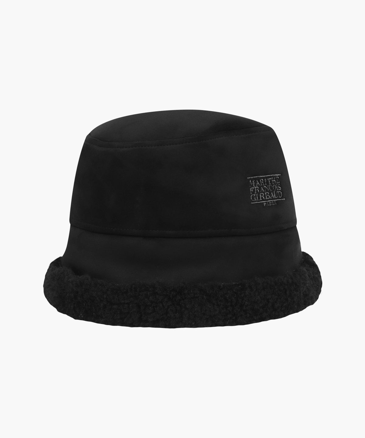 Marithe & Francois Girbaud - Small Classic Logo Suede Bucket Hat (Black) product image 2 | TRAB K-Fashion Australia
