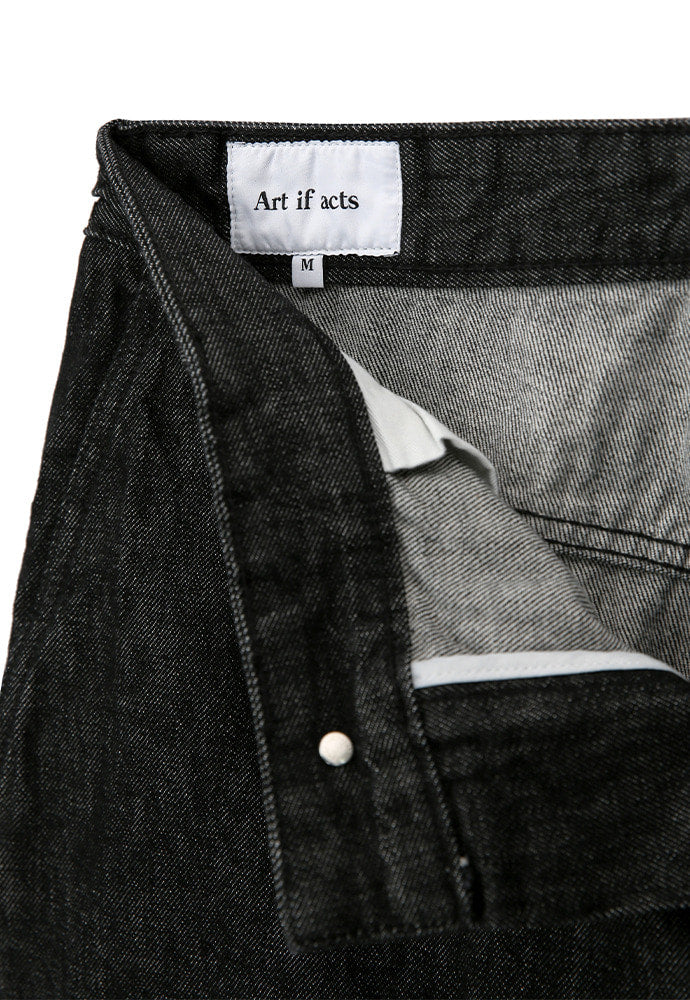 Art if acts - One Tuck Curve Denim Pants (Washed Black) product image 10 | TRAB K-Fashion Australia