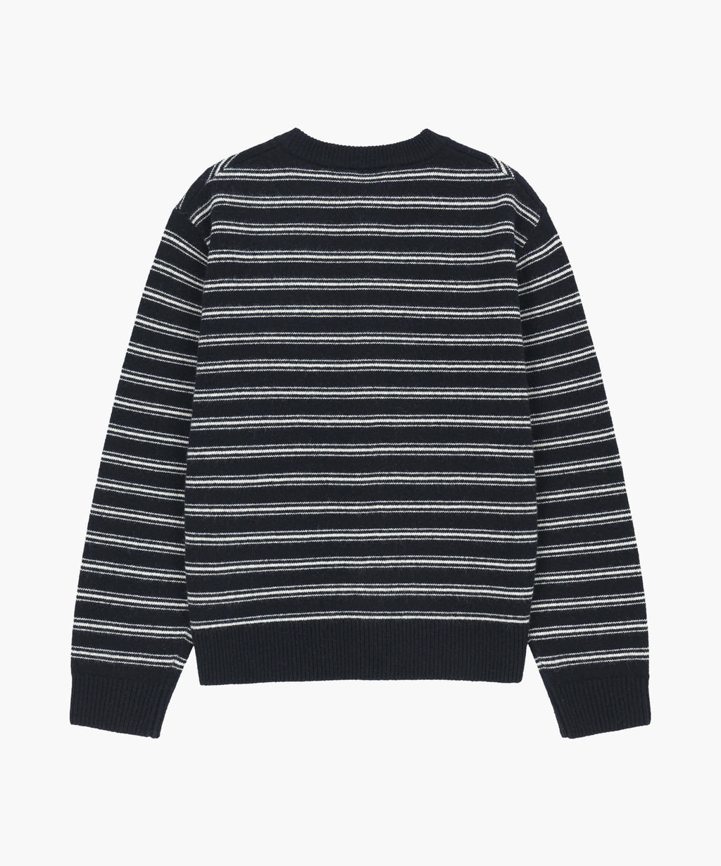 Marithe & Francois Girbaud - Premium Small Classic Logo Wool Round Neck Cardigan (Navy) product image 6 | TRAB K-Fashion Australia
