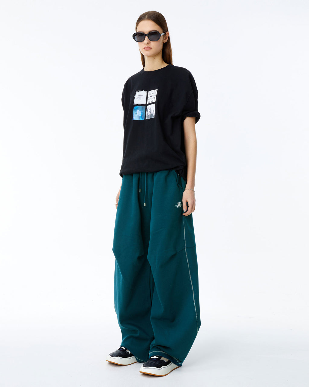 Ader Error - Nolc logo sweatpants (Turquoise) product image 3 | TRAB K-Fashion Australia