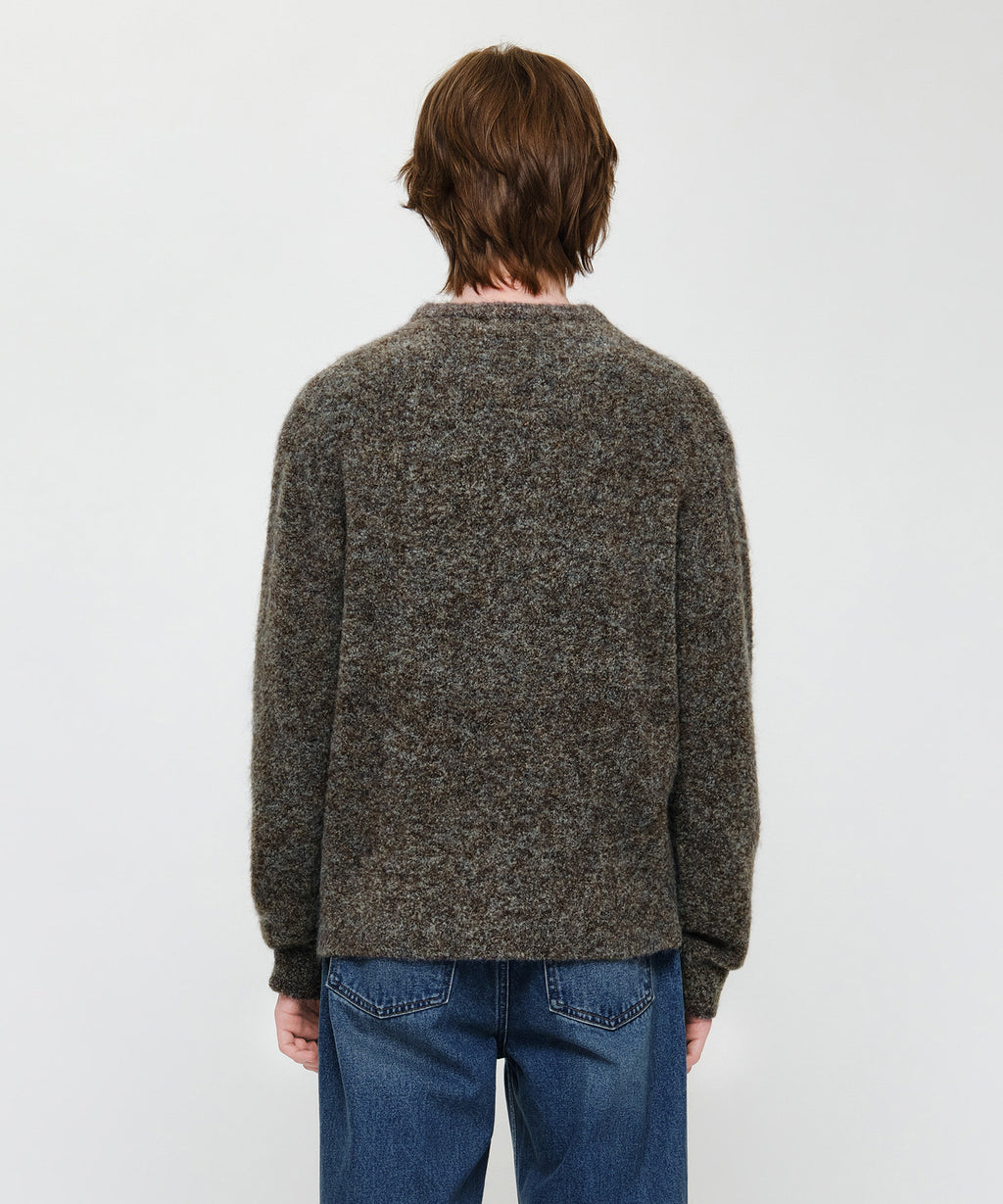Marithe & Francois Girbaud - Small Classic Logo Boucle Knit Pullover (Dark Brown) product image 2 | TRAB K-Fashion Australia