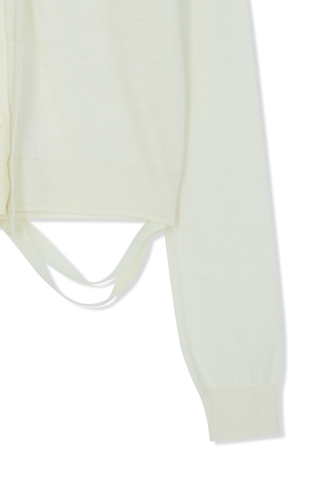 Matin Kim - String Detail Knit Cardigan (Cream) product image 5 | TRAB K-Fashion Australia