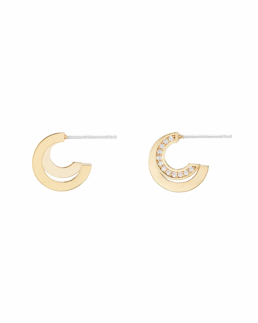 Numbering - Double Line Pave Hoop Earrings #3126 product image 9 | TRAB K-Fashion Australia