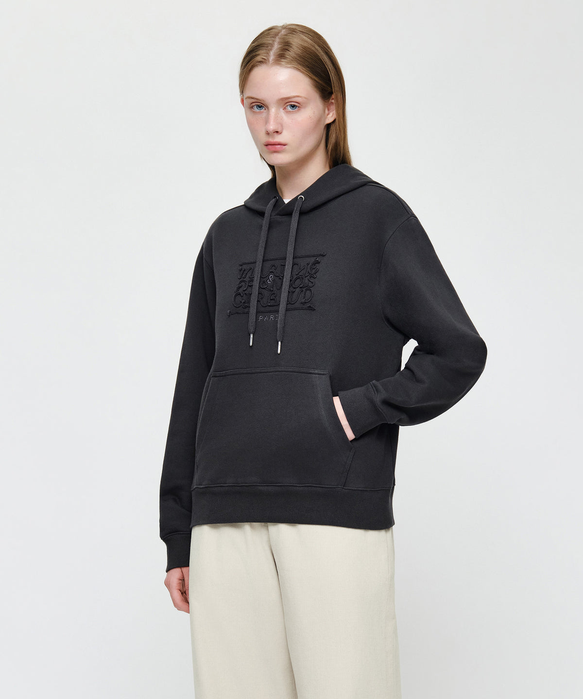 Marithe & Francois Girbaud - Rope Applique Hoodie (Charcoal) product image 2 | TRAB K-Fashion Australia