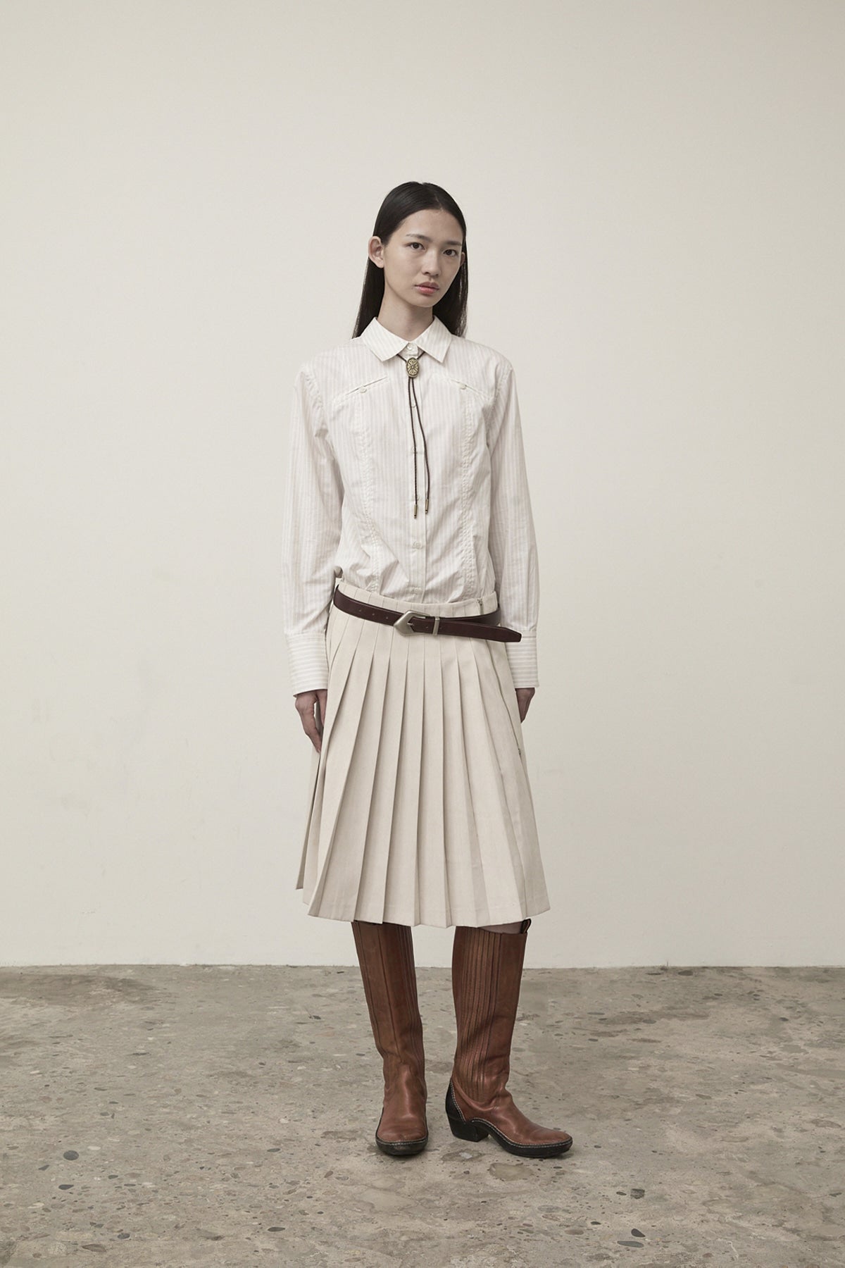 Matin Kim - Pocket Line Point Shirt (Beige) product image 8 | TRAB K-Fashion Australia