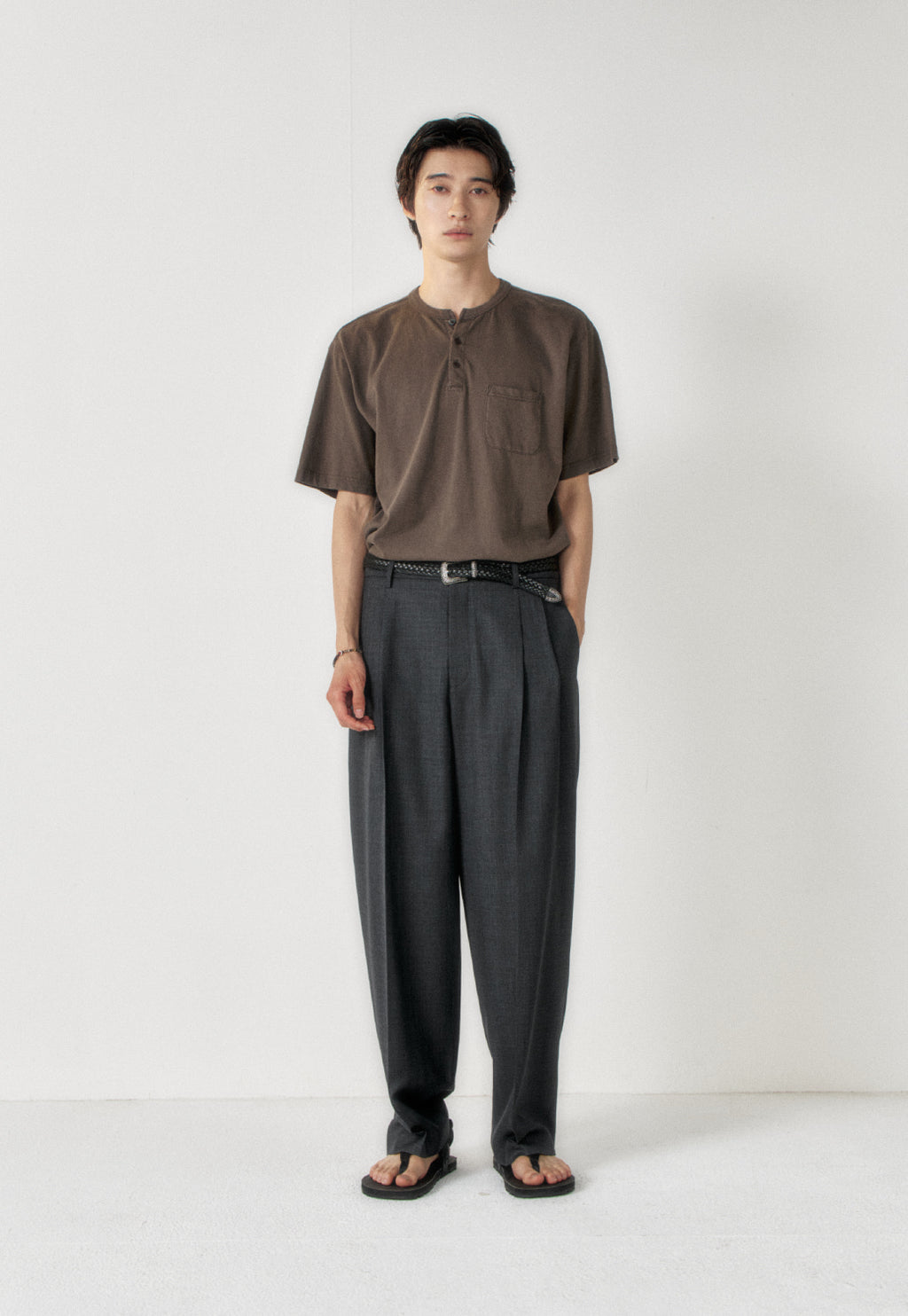 Art if acts - Henley S/S Tee (Faded Charcoal) product image 3 | TRAB K-Fashion Australia