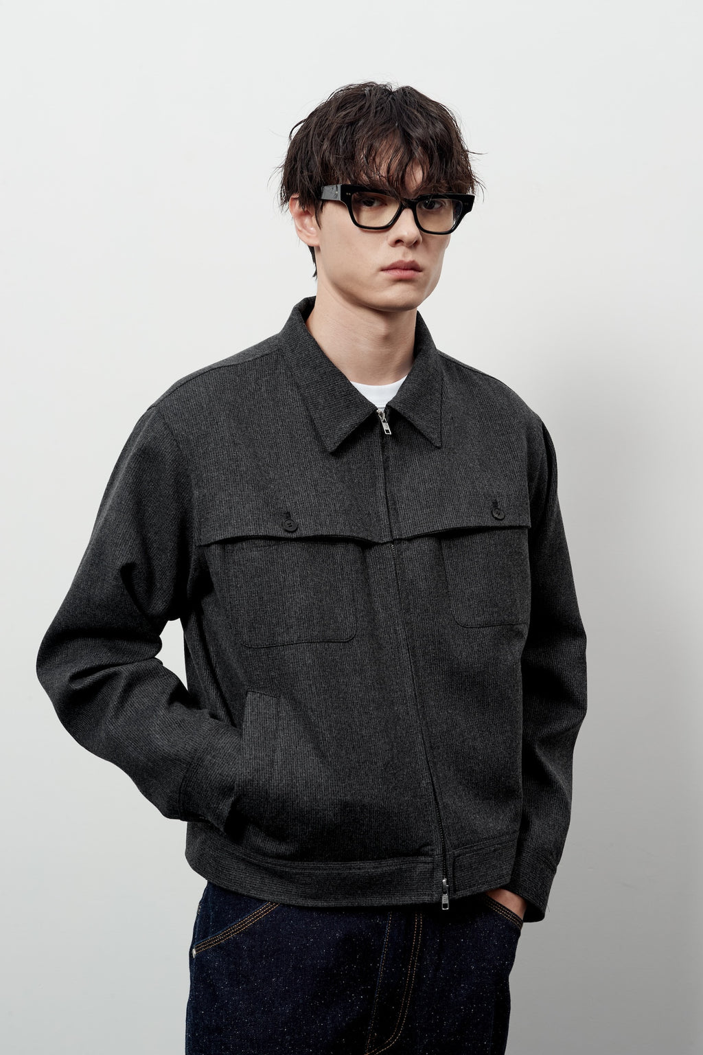 Stu - Cover Pocket Crop Jacket (Grey) product image 13 | TRAB K-Fashion Australia