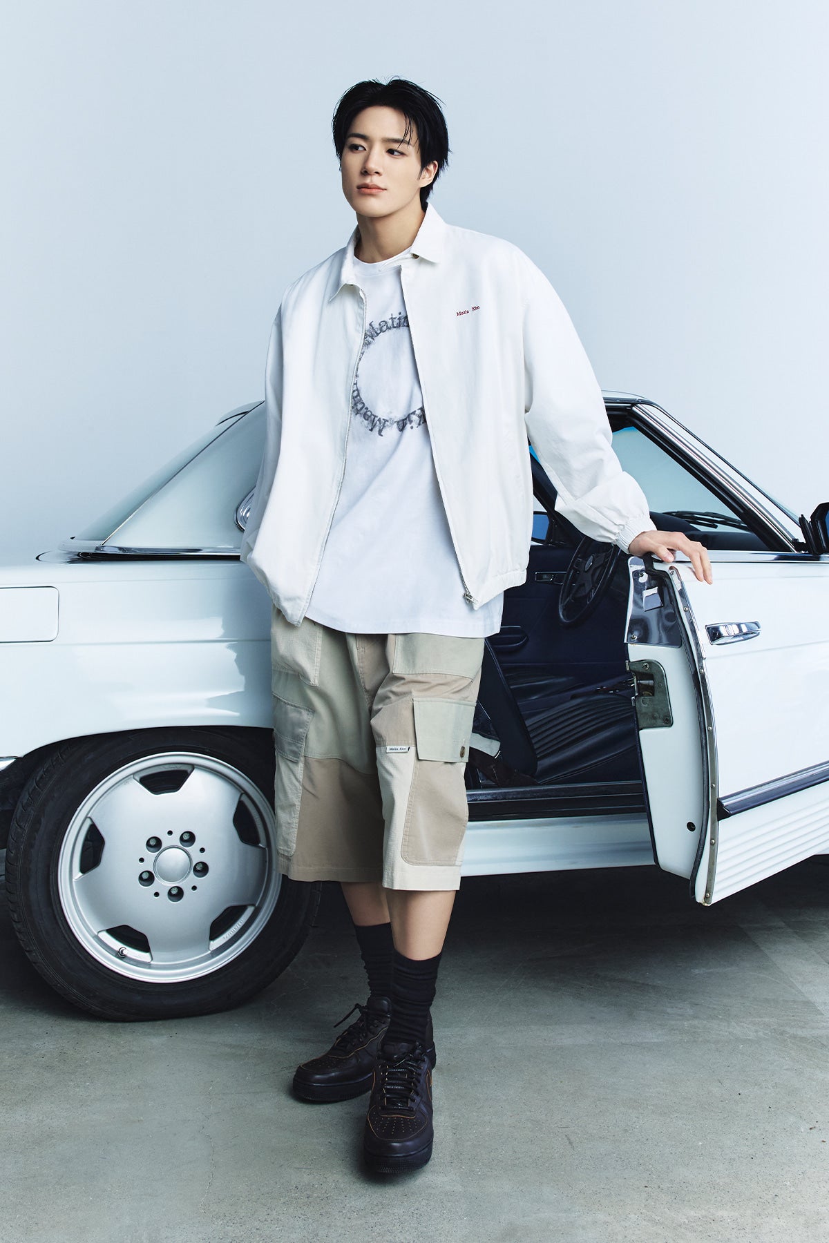 Matin Kim - Patchwork Cargo Bermuda Pants (Beige) product image 1 | TRAB K-Fashion Australia