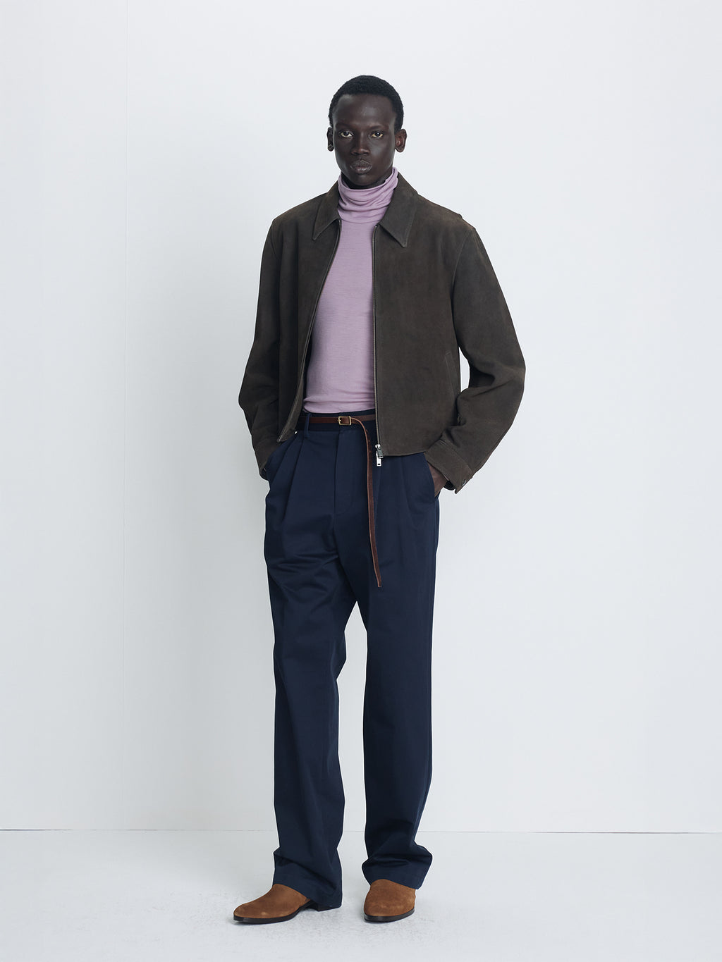 Tonywack - Cotton Drill Pleated Chino Pants (Navy) product image 1 | TRAB K-Fashion Australia
