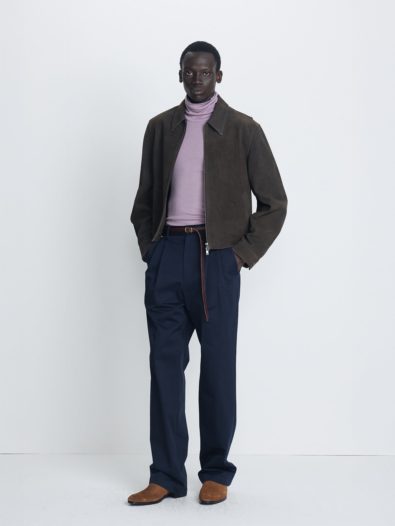 Tonywack - Cotton Drill Pleated Chino Pants (Navy) product image 1 | TRAB K-Fashion Australia