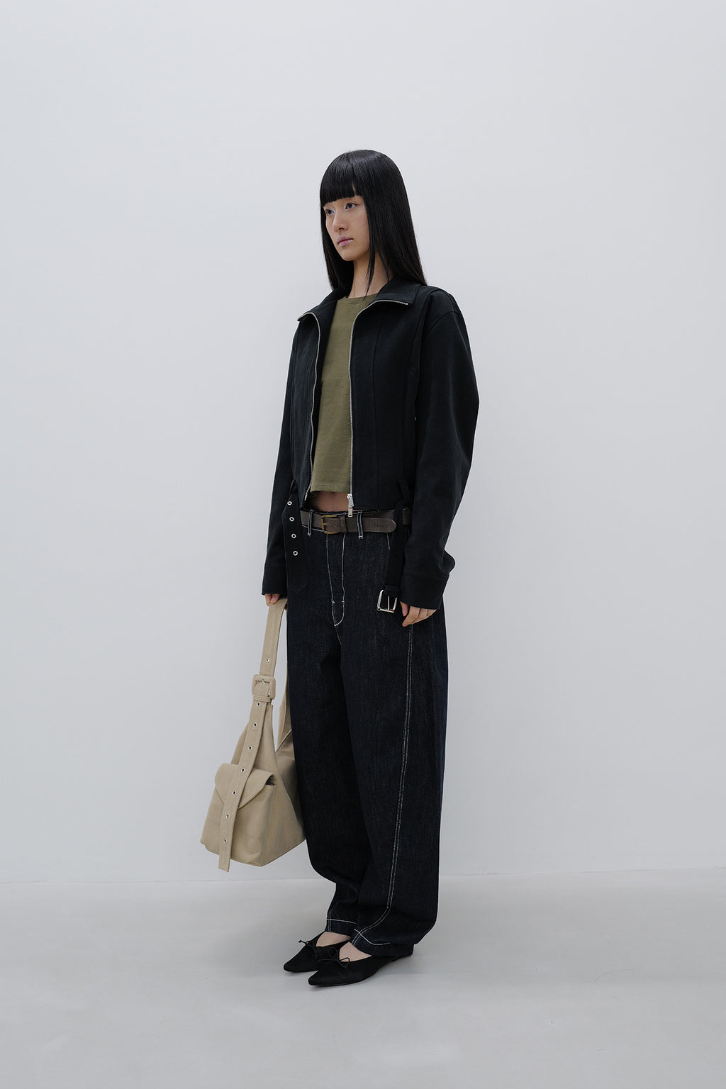 Deinet - Deinet Belted Cotton Jacket (Black) product image 2 | TRAB K-Fashion Australia