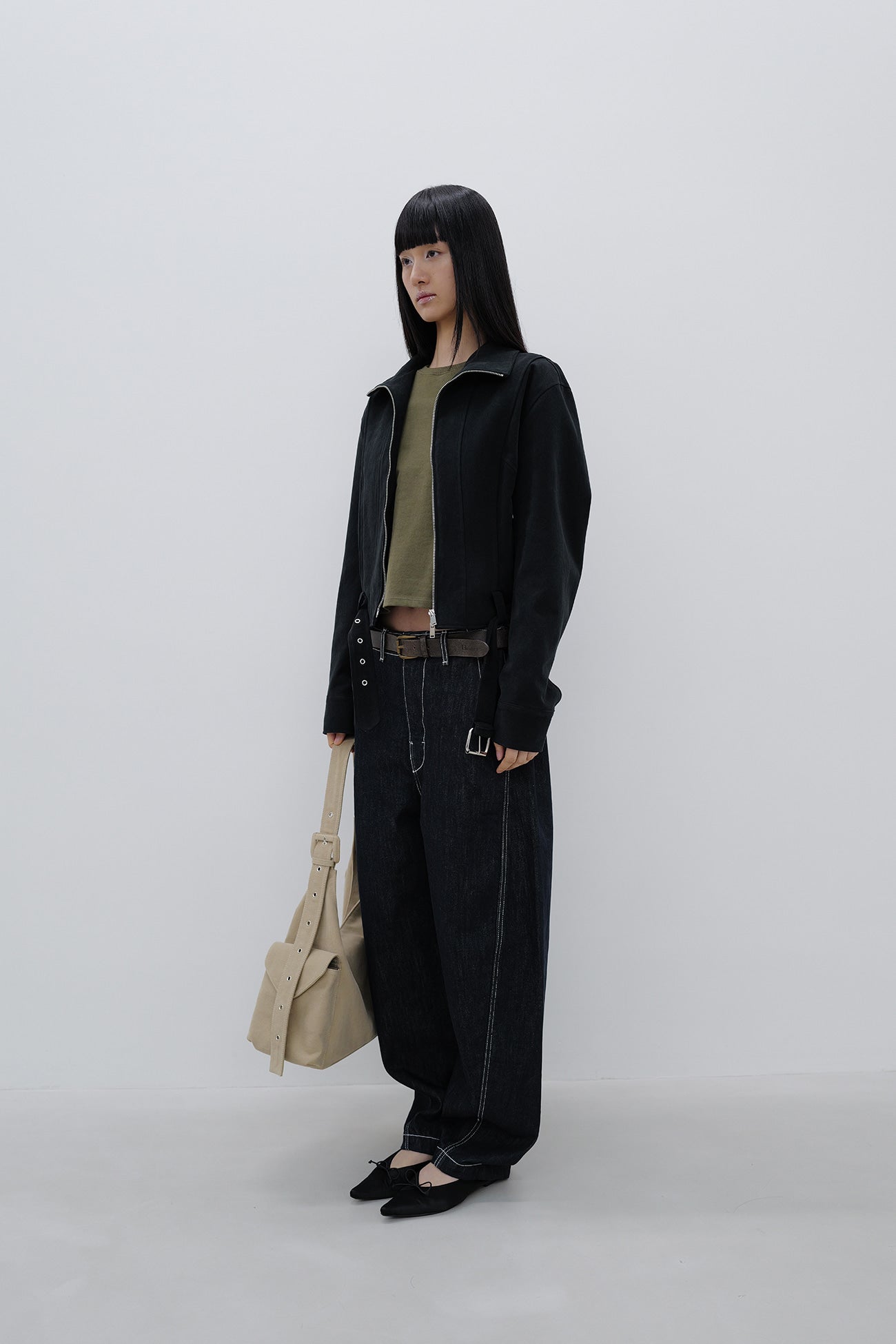 Deinet - Deinet Belted Cotton Jacket (Black) product image 2 | TRAB K-Fashion Australia