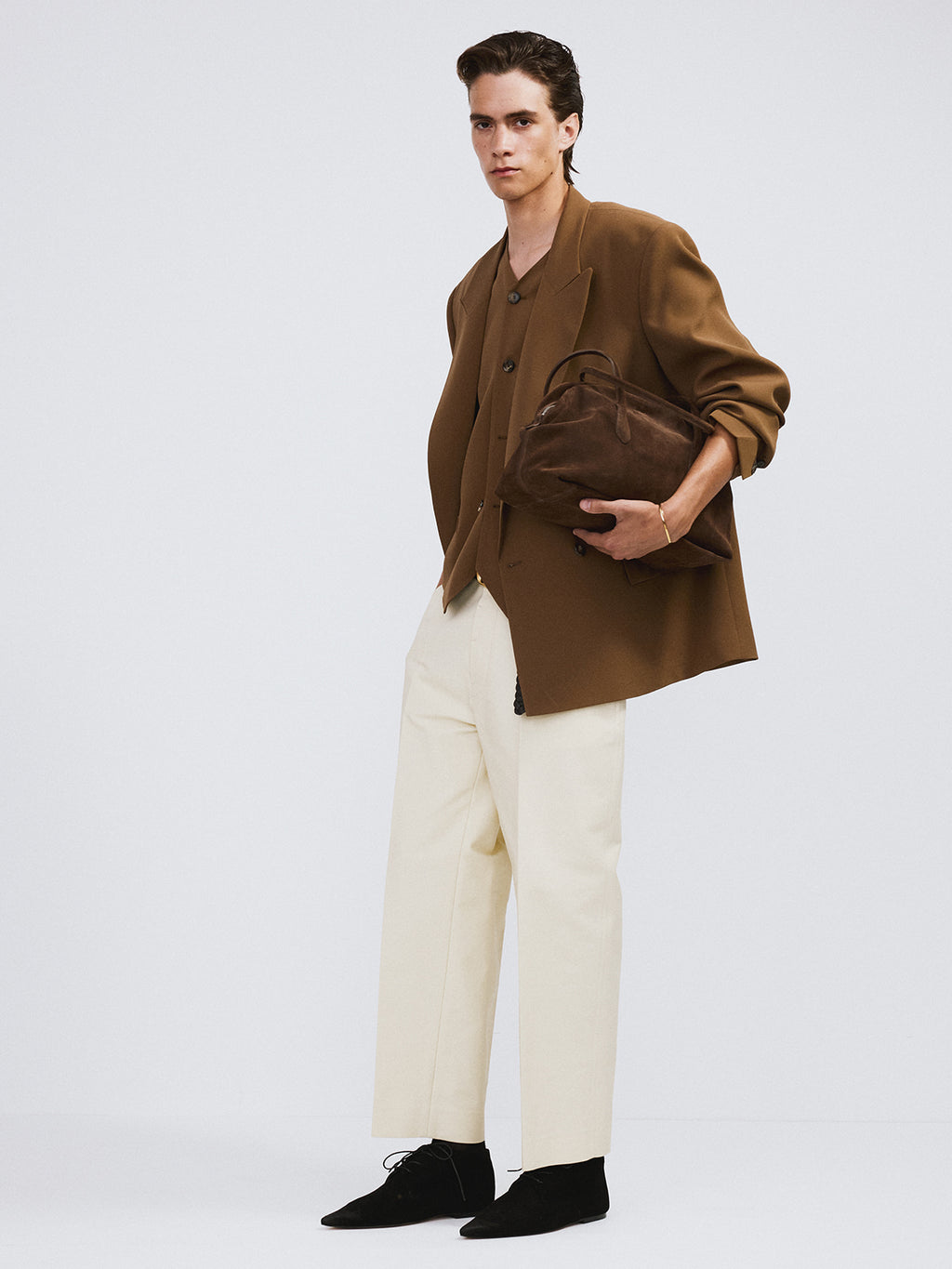 Recto - Button Fly Crop Pants (Butter Beige) product image 2 | TRAB K-Fashion Australia