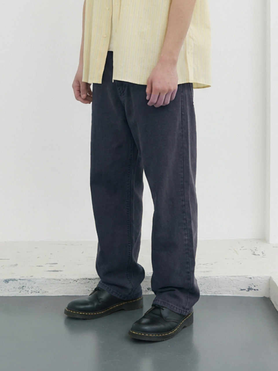 Kijun - Garment Dyed Classic Pants (Navy) product image 2 | TRAB K-Fashion Australia