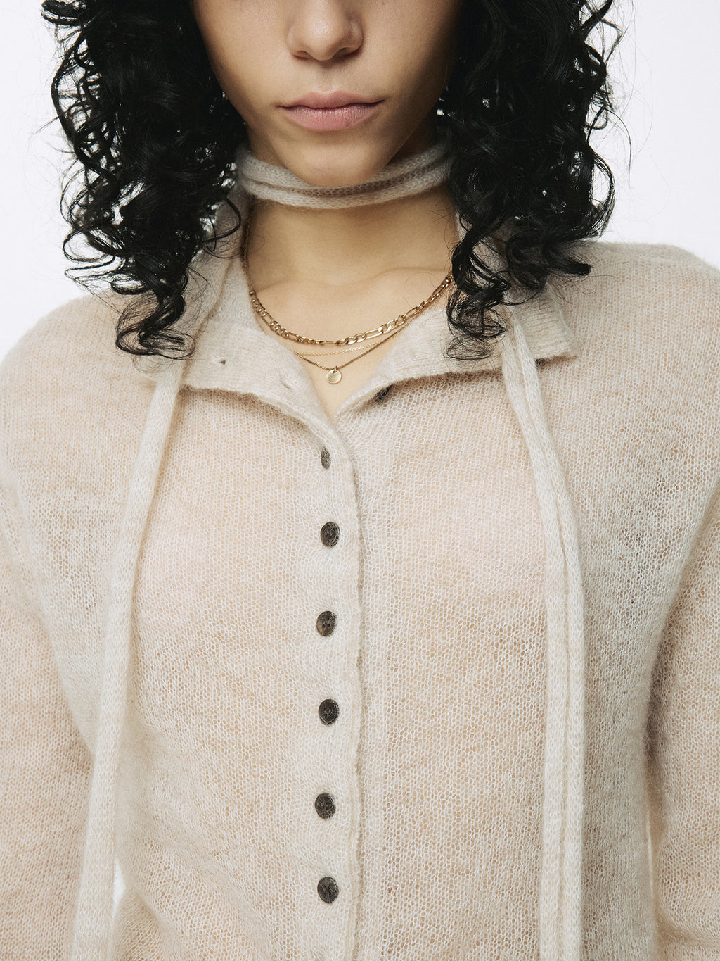 Tonywack - Mohair Half-Neck Cardigan (Ecru) product image 4 | TRAB K-Fashion Australia